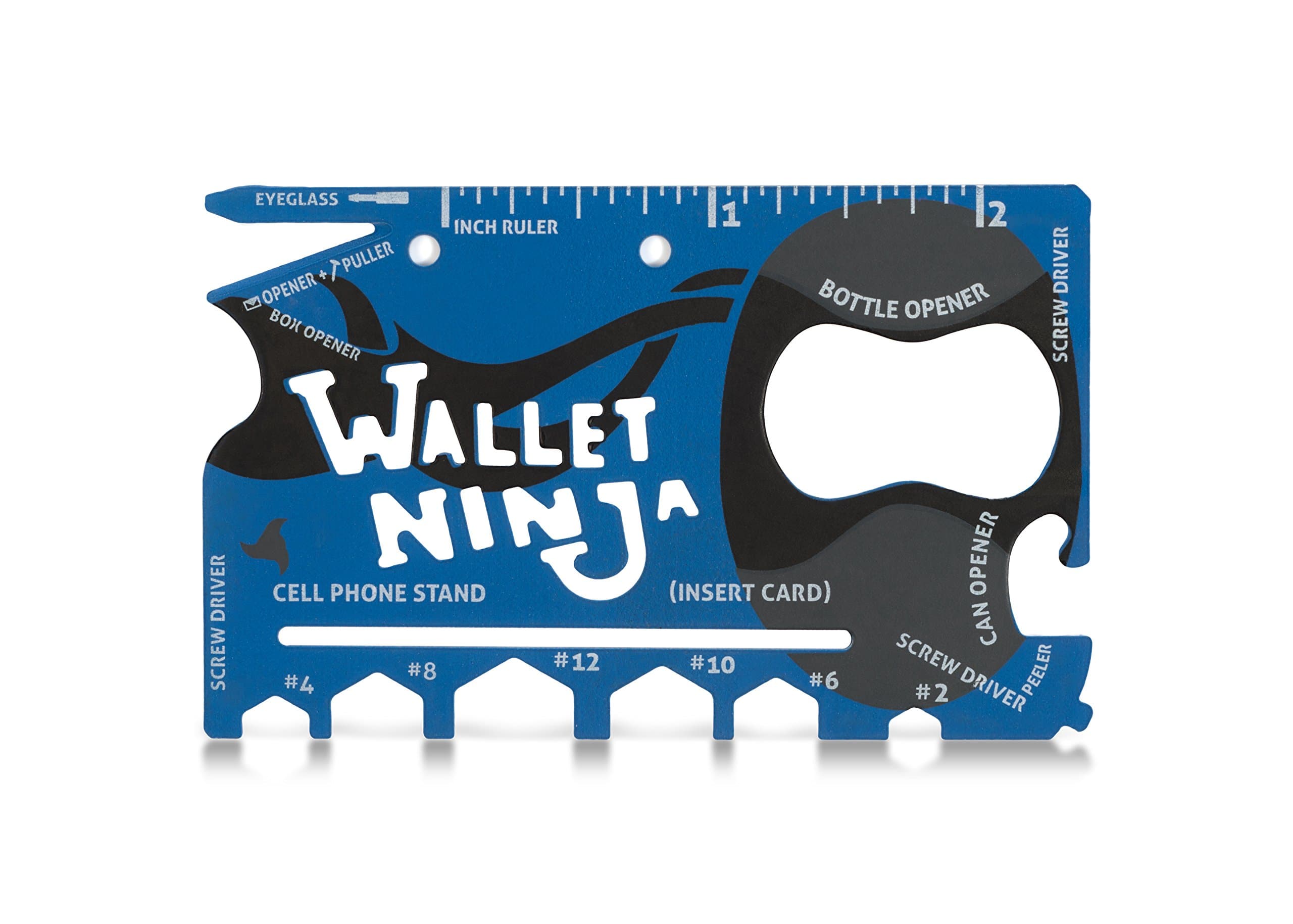 Wallet Ninja 18 in 1 Credit Card Size Multi Tool Pocket Pocket Multitool (Soft Touch Finish in Matte Red)