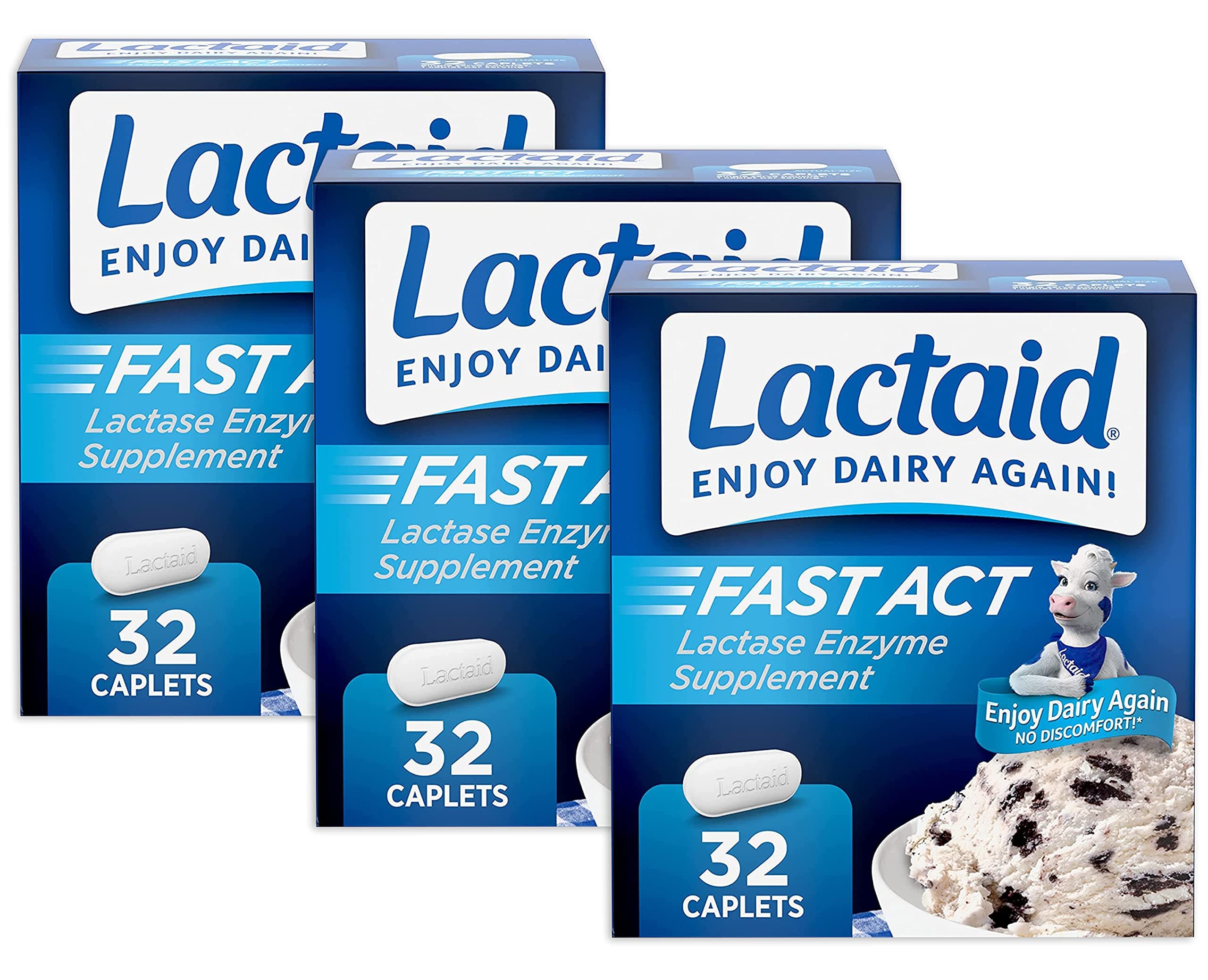 LactaidFast Act Caplets 32 Caplets (Pack of 3)