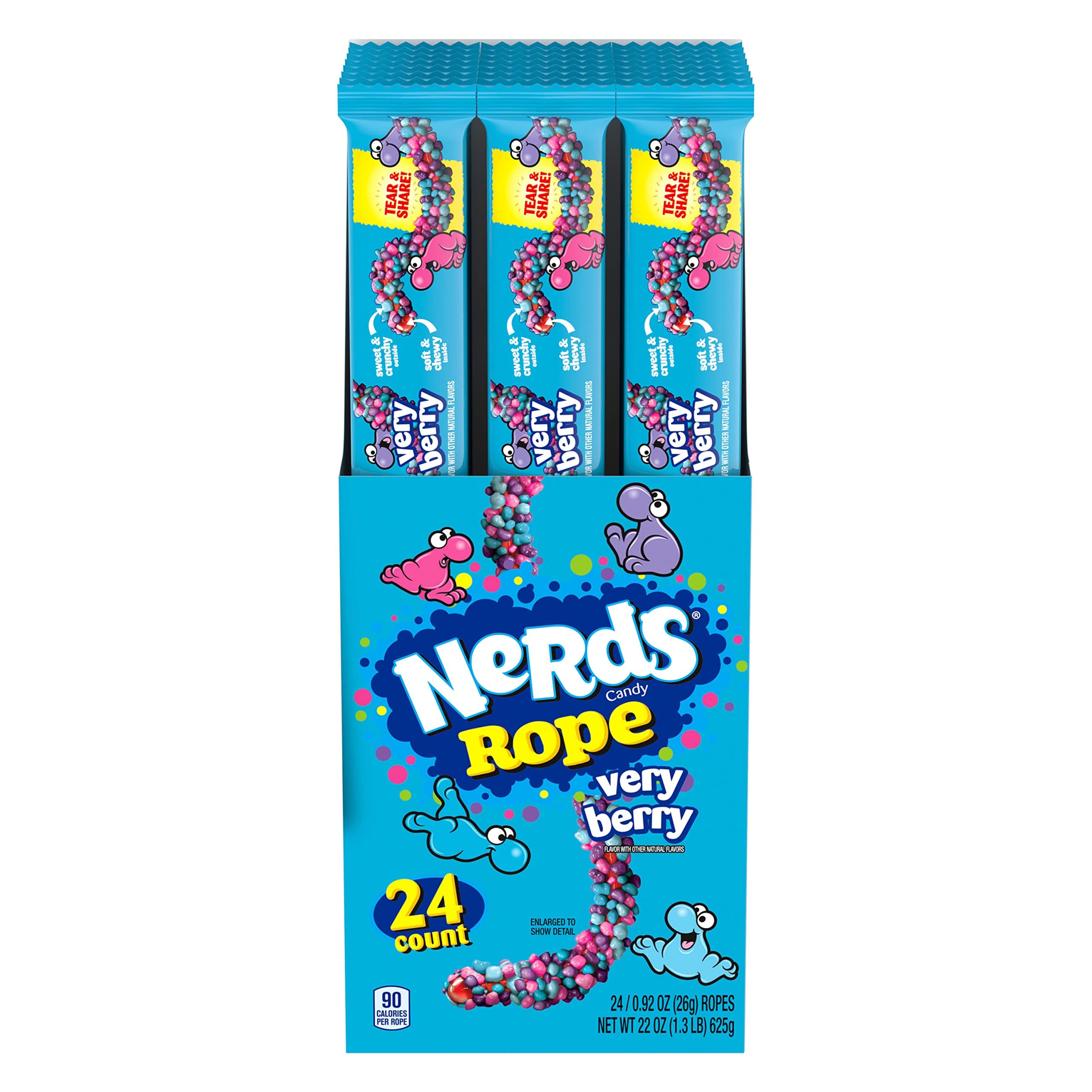 Nerds Very Berry Rope Candy, 0.92 Ounce Package (Pack of 24)
