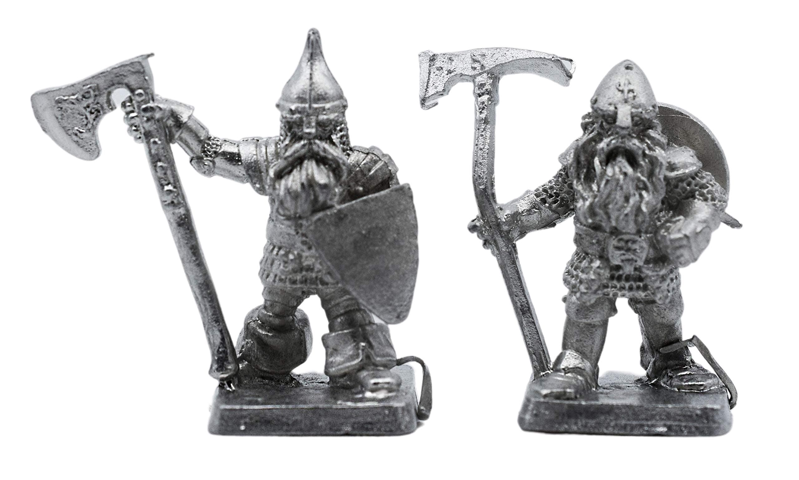 IRON WIND METALS 2 Piece Elite Armored Dwarf Guards Set - 100% Lead-Free Pewter - Classic Fantasy Miniatures for 28mm Table Top Games - Made in USA - RAL Partha Miniatures