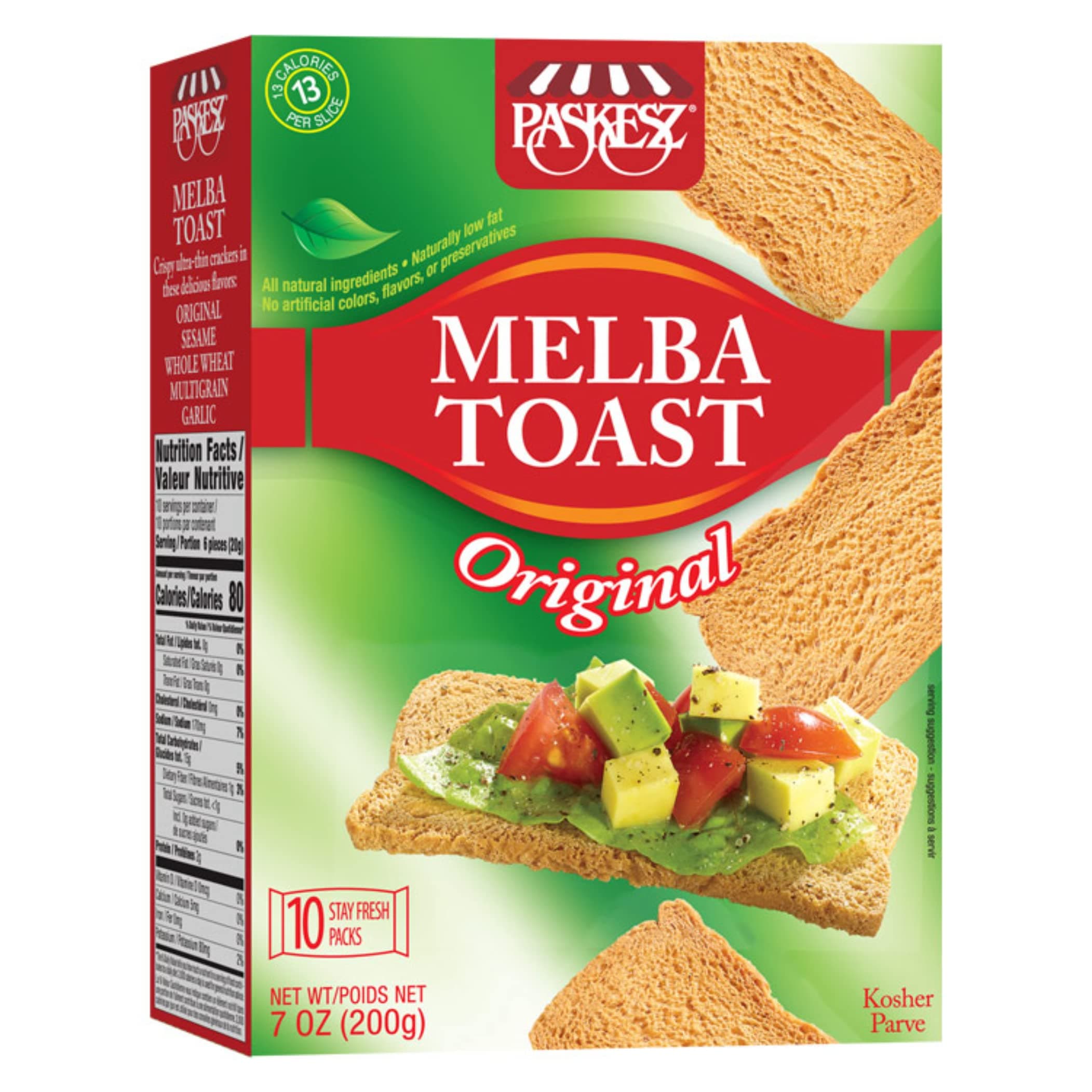 Original Melba Toast Crackers - Thin and Crispy Flatbread Crackers - Mini Toasts for Dips, Spreads, Salads - 7 Oz
