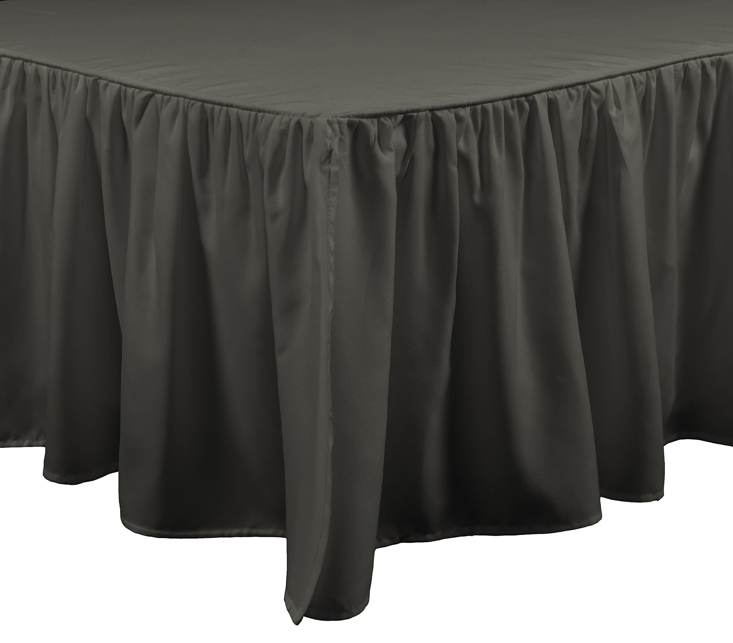 Brielle Essential Bed Skirt, Cal-King, Dark Grey