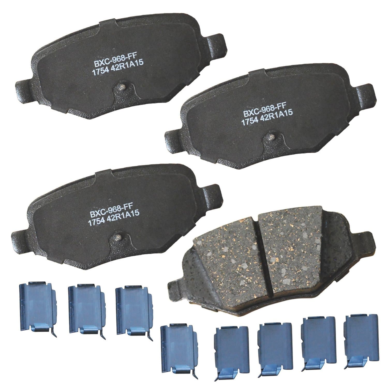 Premium SBC1754 Ceramic Rear Brake Pads for Select Models Ford Edge, Explorer, Flex, Police Interceptor Utility, Taurus, Lincoln MKS, MKT, MKX