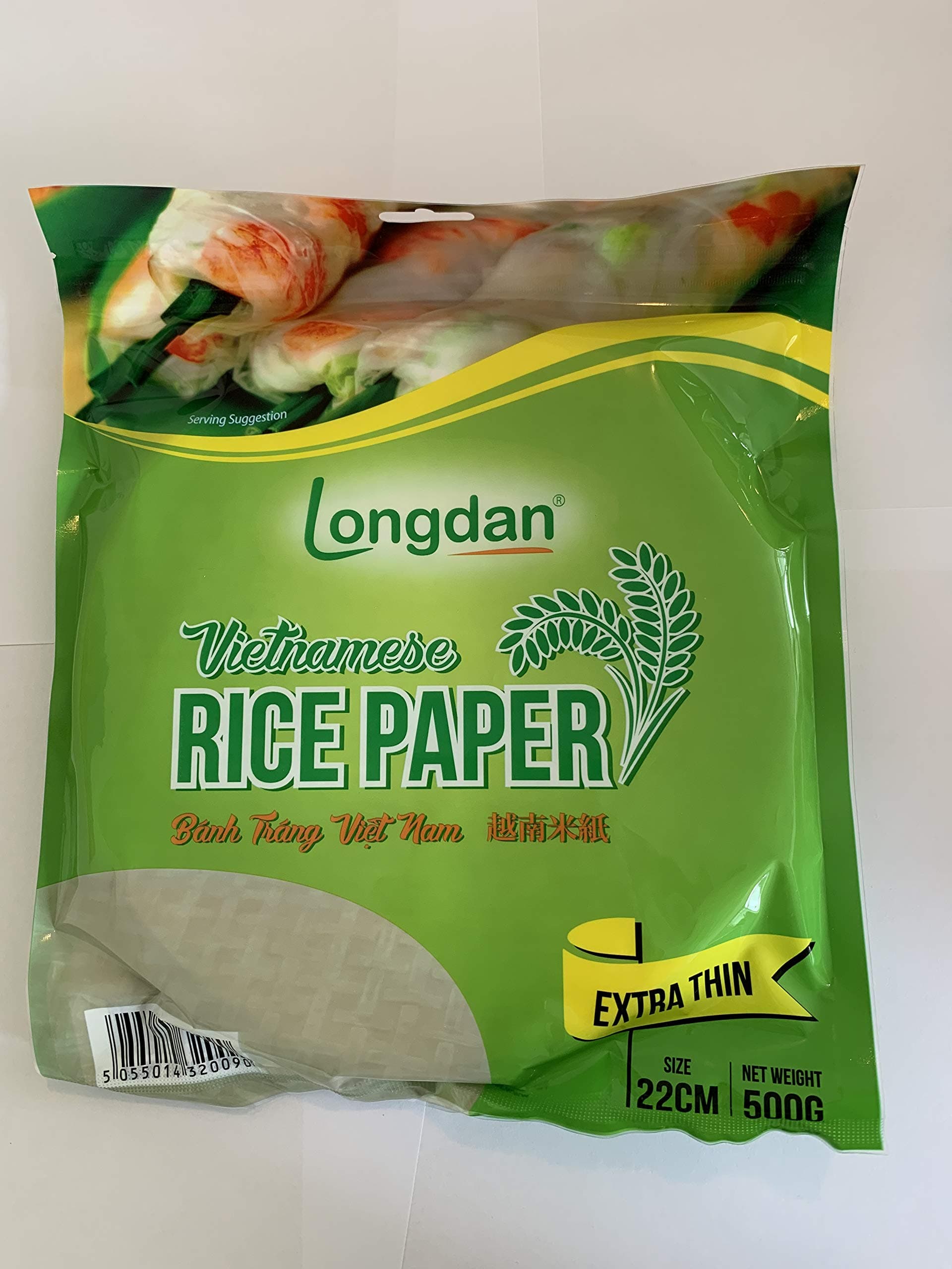 Vietnamese Rice Paper Wraps (Extra Thin) 22cm 500g (Pack of 2)