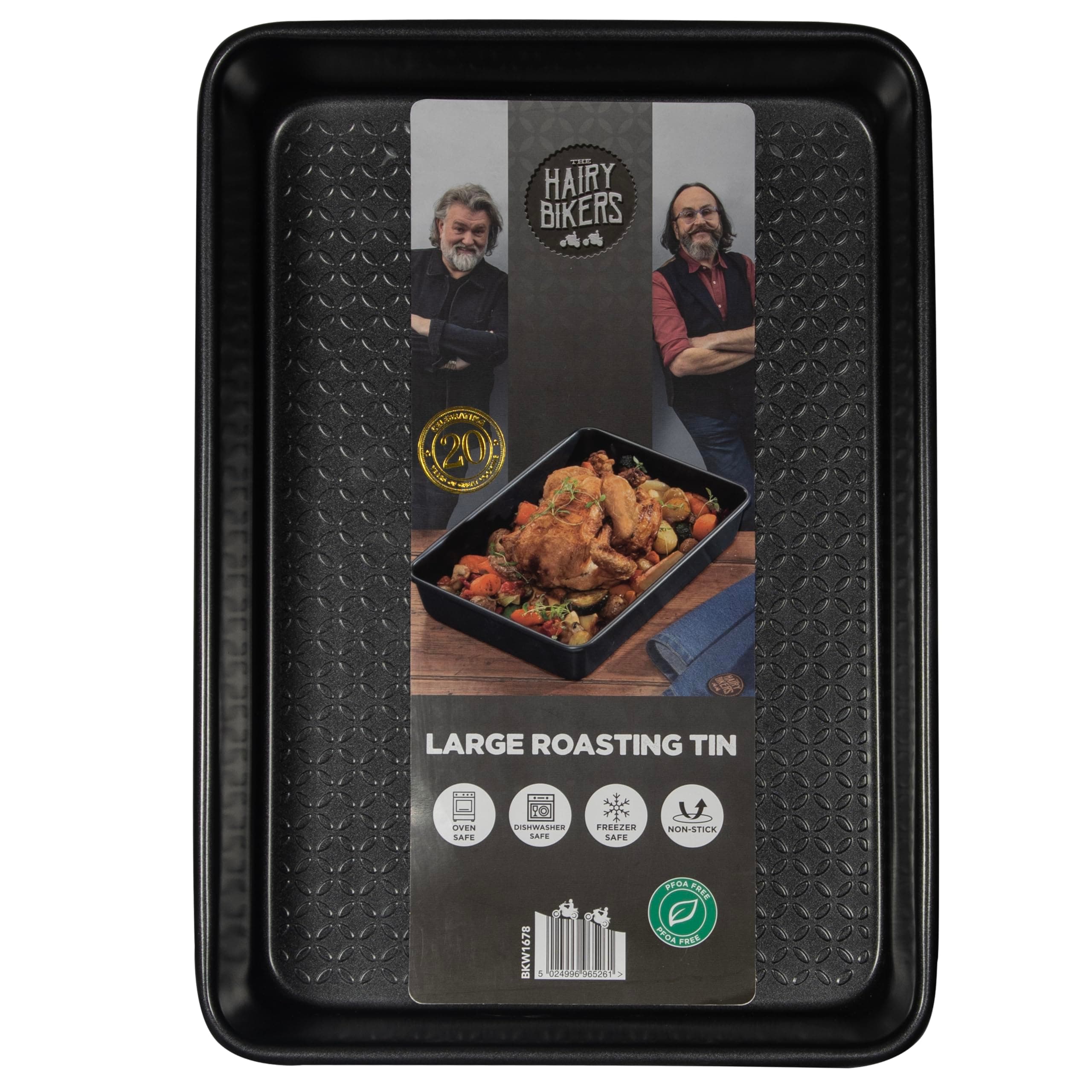 Hairy Bikers Bakeware, Large Roasting Tin, Non-Stick Coating, PFOA Free, Oven Safe, Dishwasher Safe, Freezer Safe, Black
