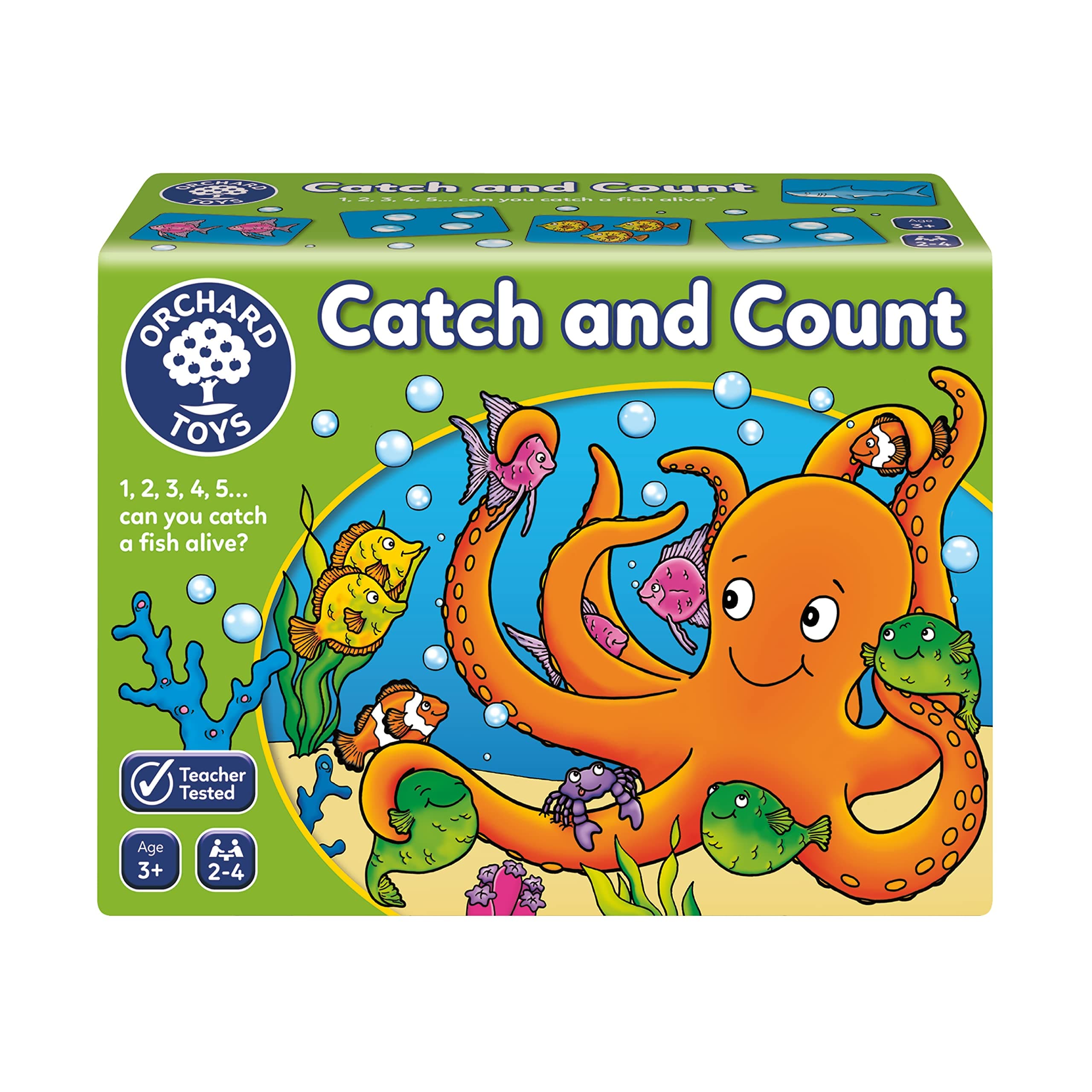 Orchard Toys Catch and Count Game, Practise Counting, A Fun Number and Counting Game for Children Age 3+, Educational Game Toy