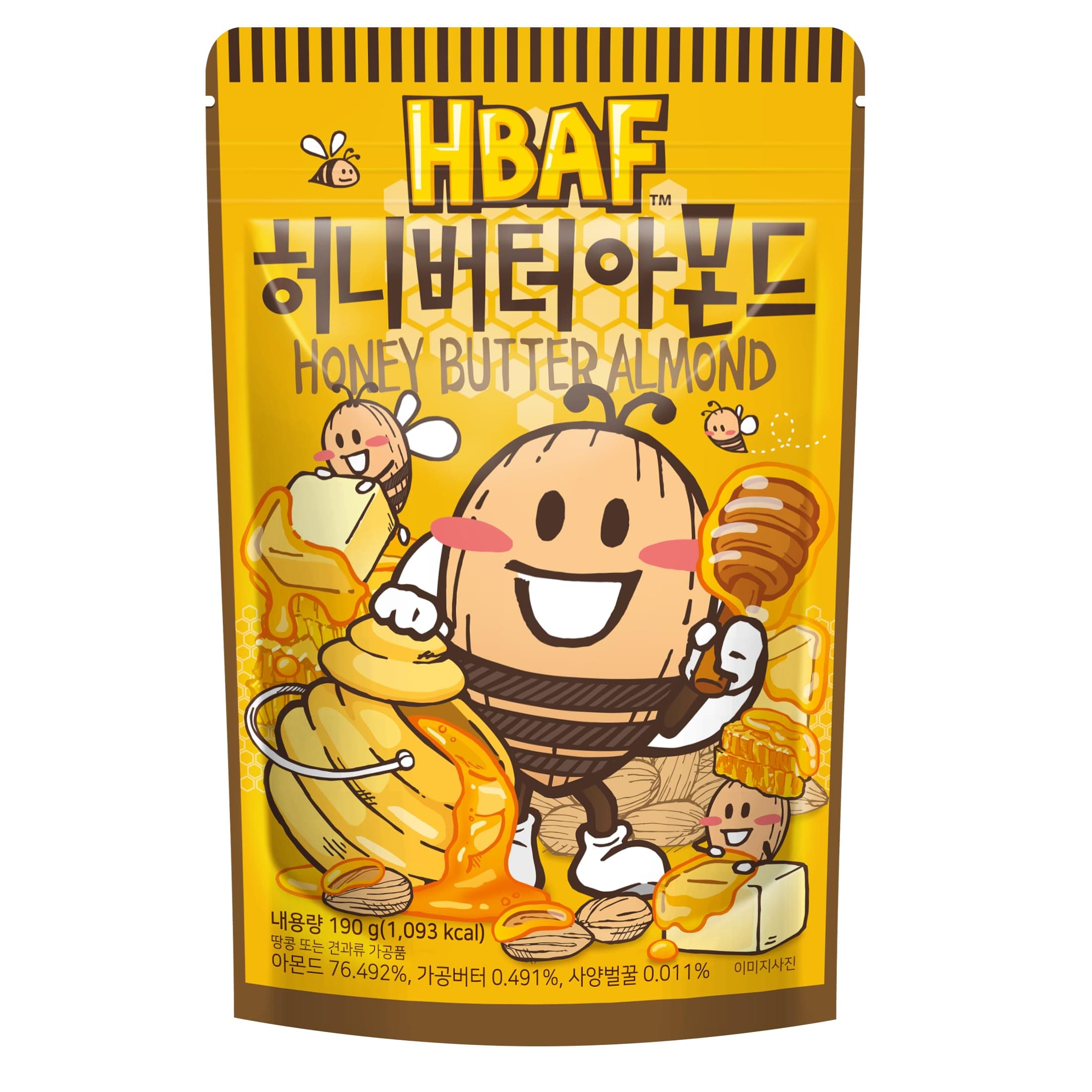 [Official Gilim Korean Honey Butter Seasoned Almonds Nut Snack | Gluten Free | Kids After-School, Work, Trip, Camping, Party Snacks | Pre-Workout Protein Snack | Korean Souvenir (1x190gram)