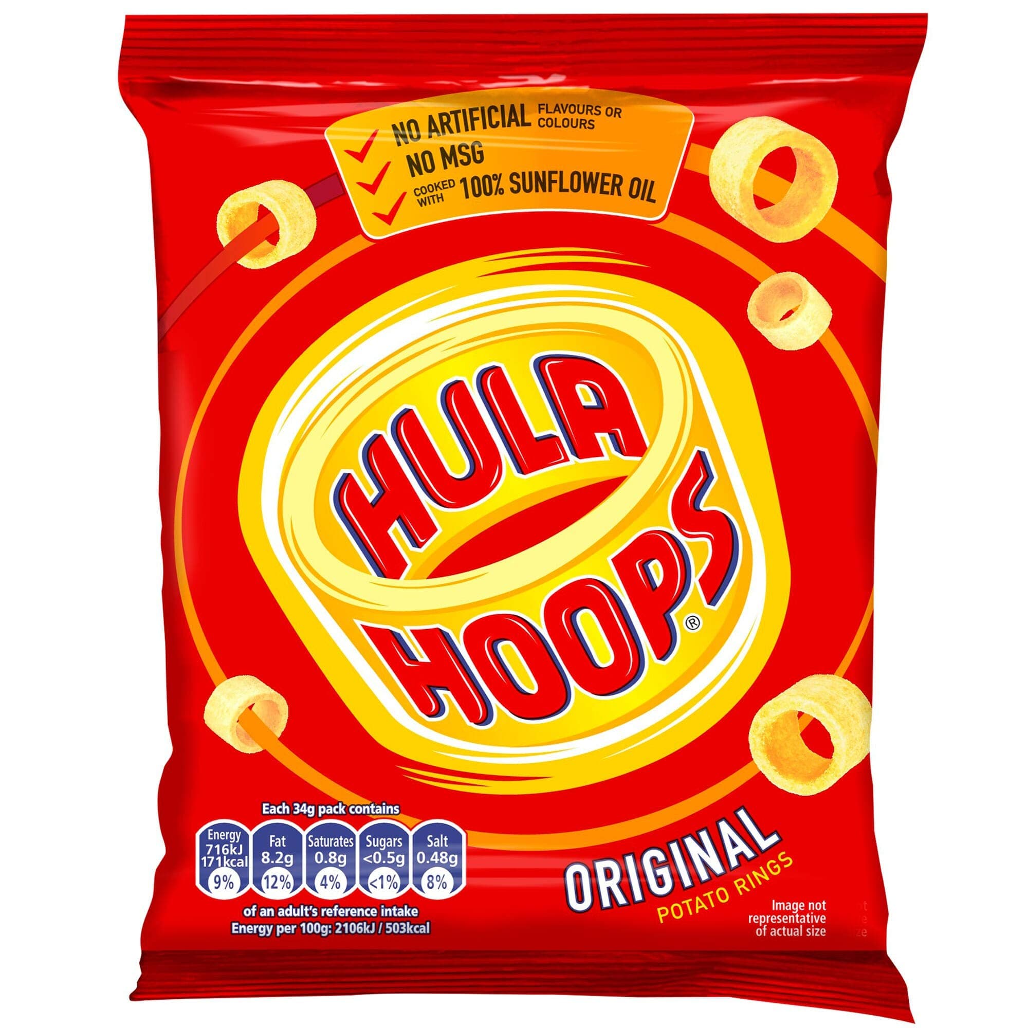 KP Hula Hoops Ready Salted - Pack Size = 32x34g