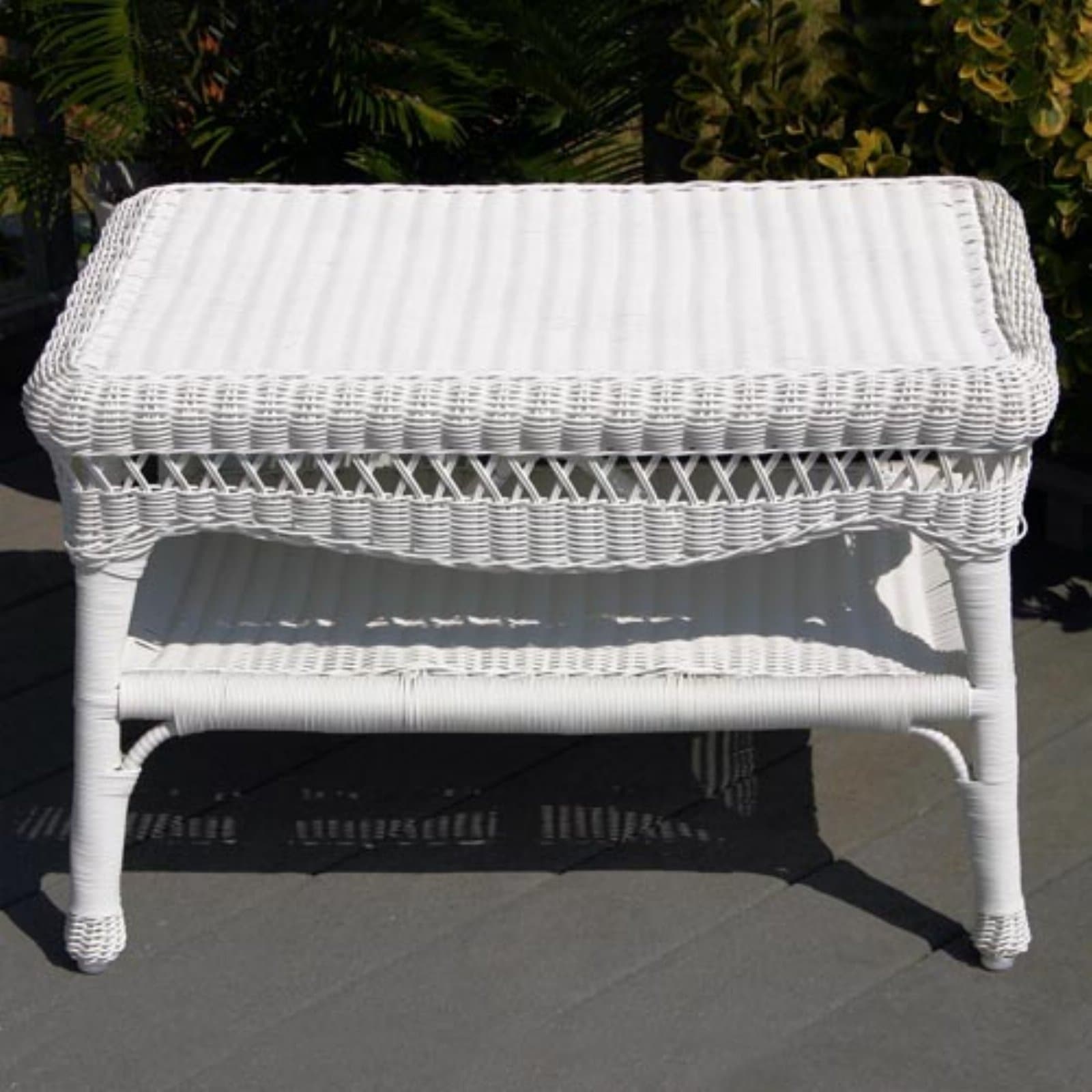 Sahara All-Weather Wicker Coffee Table White