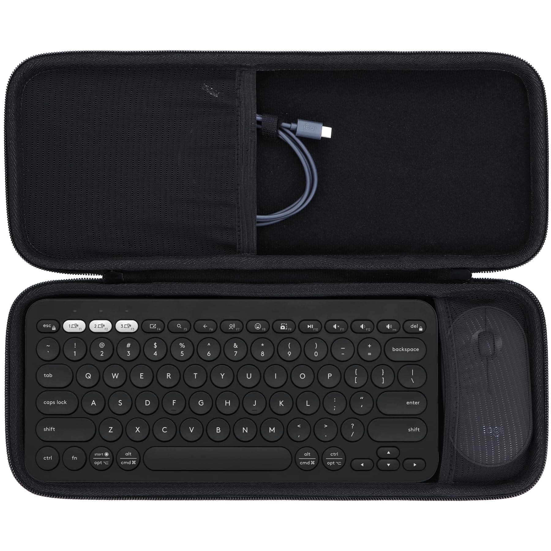 Hard Carry Case Compatible with Logitech Pebble Keys 2 Combo K380s K380 Keyboard + M350 Pebble Mouse Combo (Black Case)