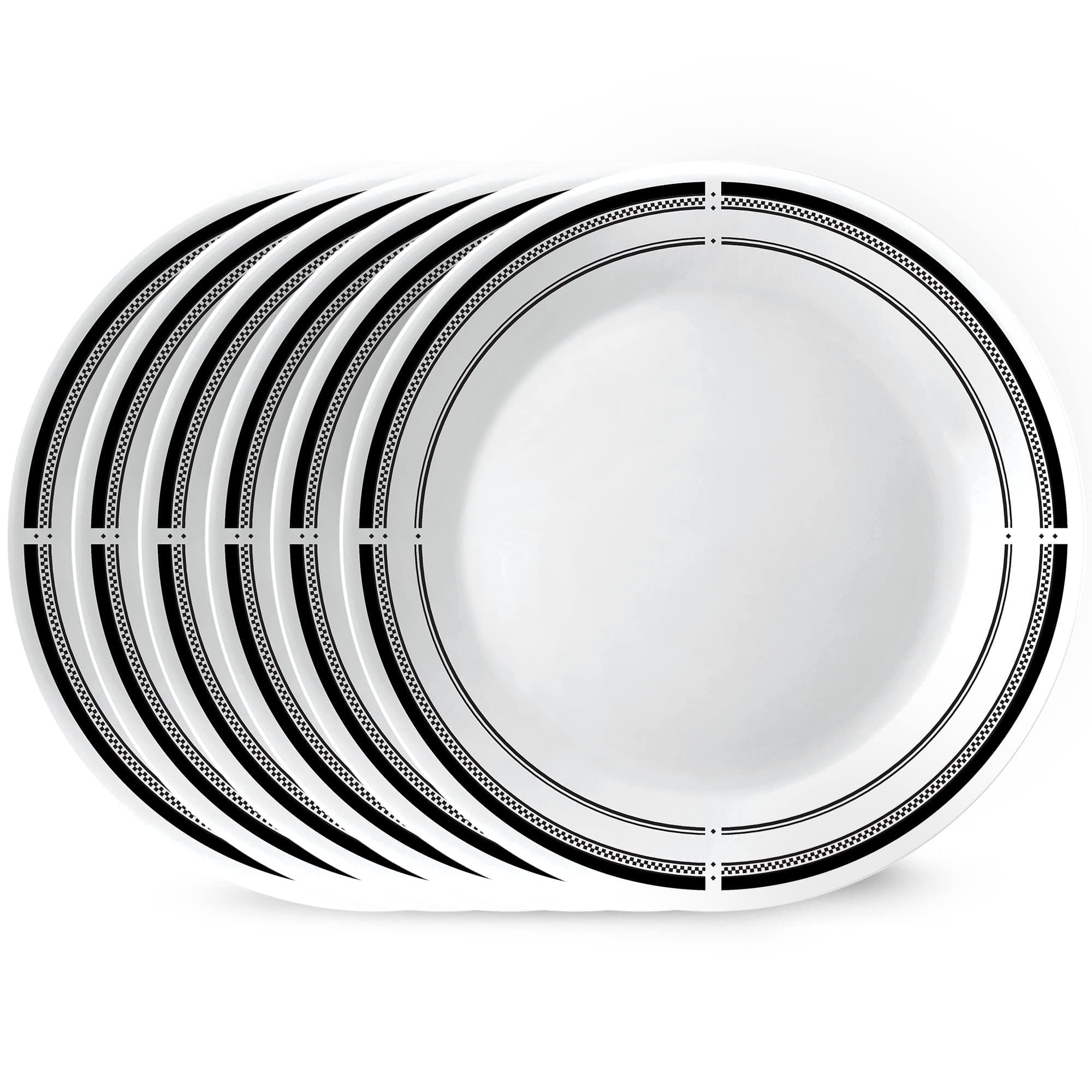 Vitrelle 10.25" Dinner Plates Set, Triple Layer Glass and Chip Resistant, Lightweight Round Plates, 6-Piece Brasserie