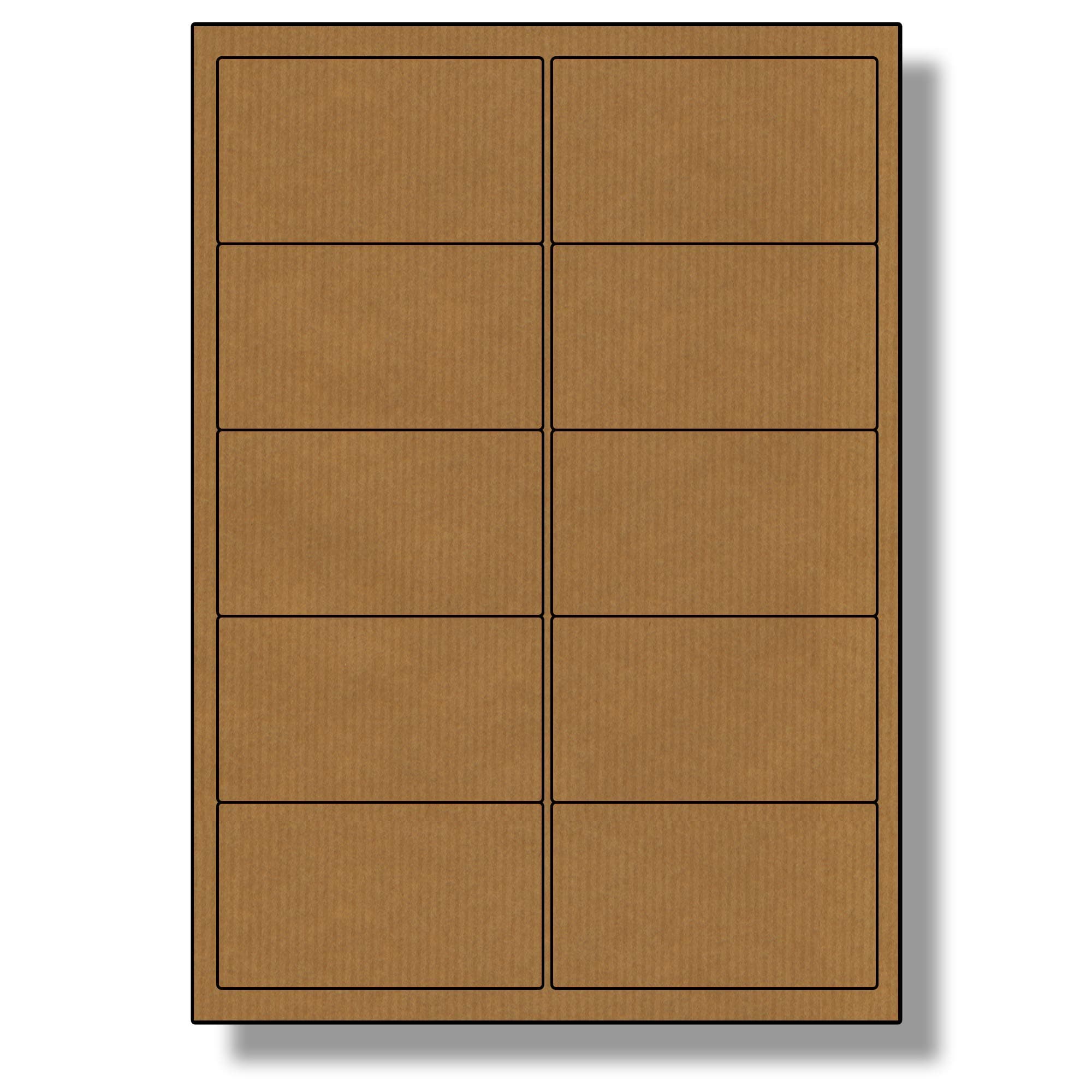 10 Per Sheet, 5 Sheets ( 50 Brown Kraft Labels). Label Planet® Brown, Ribbed, Craft Paper Labels. 99.1 x 57mm, LP10/99 BRK.