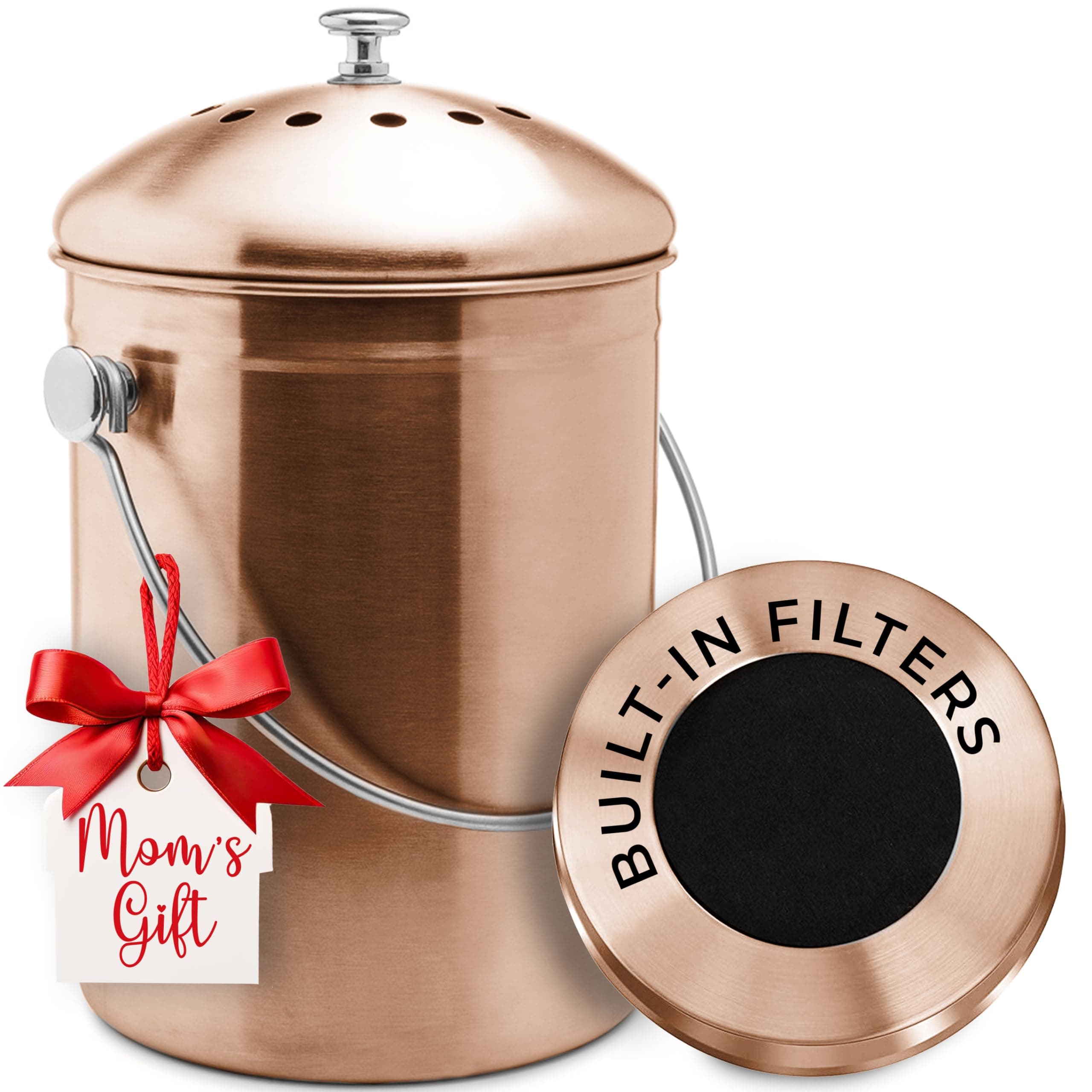 EPICA Compost Bin 1.3 Gallon-Includes Charcoal Filter