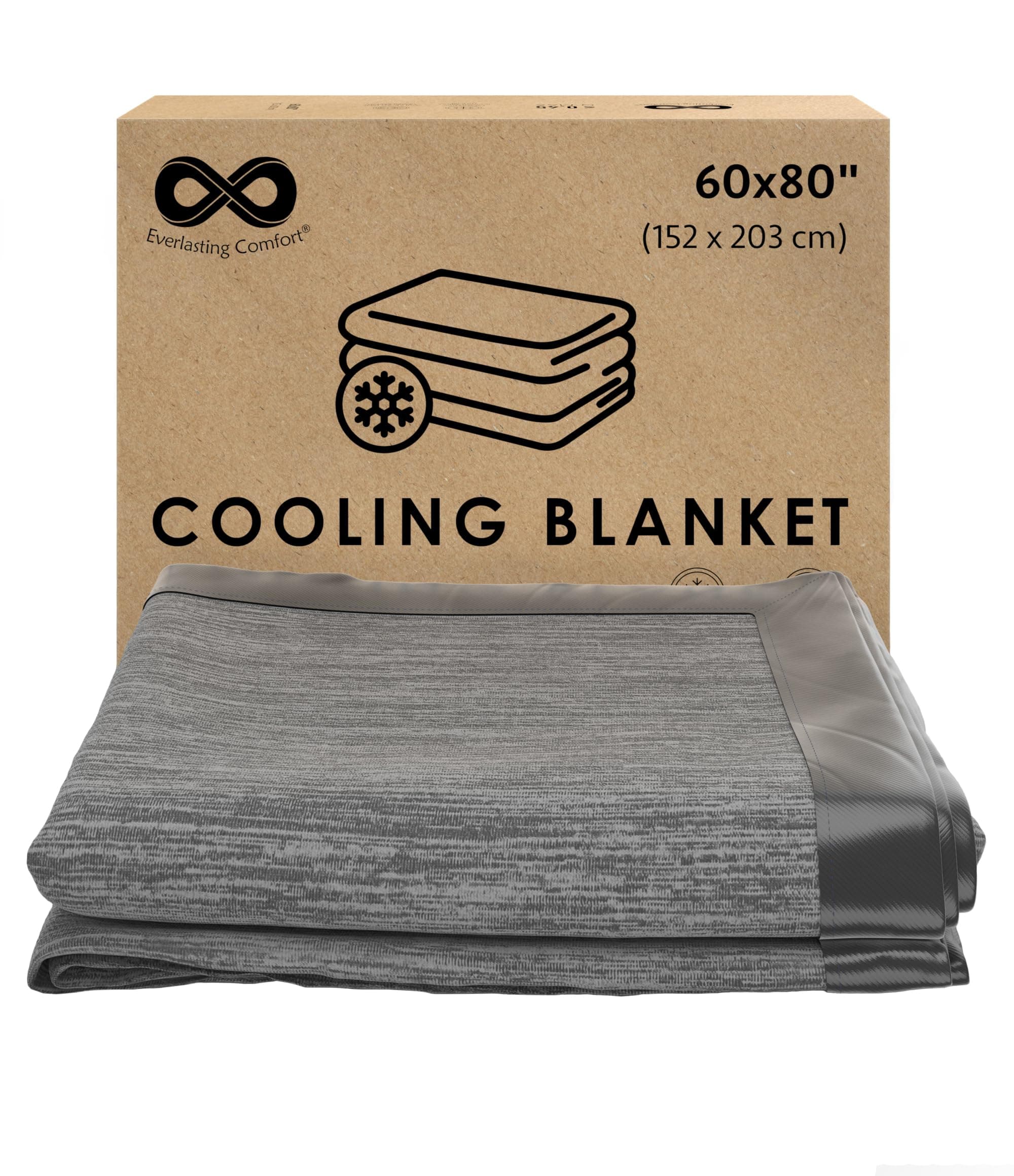 Everlasting Comfort Cooling Blanket for Hot Sleeper - Double Sided Bamboo Summer Blanket - Reduce Body Temperature Up to 10 Degrees in Less Than 5 Minutes - Lightweight Throw Blanket for Sleeping