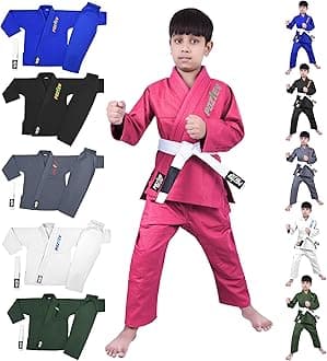 Kids Brazilian Jiu Jitsu Gi For Kids BJJ Gi Youth Grappling Kimonos Preshrunk Lightweight Martial Arts Uniform
