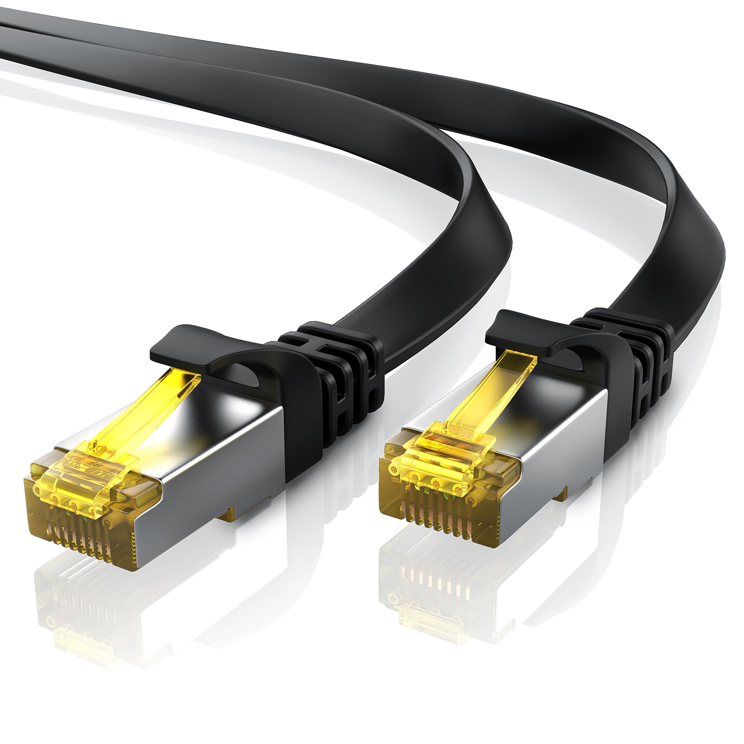 Primewire 0.25m CAT 7 Network Cable - Flat Ethernet Gigabit LAN 10 Gbit/s - Patch/Installation Cable - U/FTP PIMF Shielding With RJ45 Connector