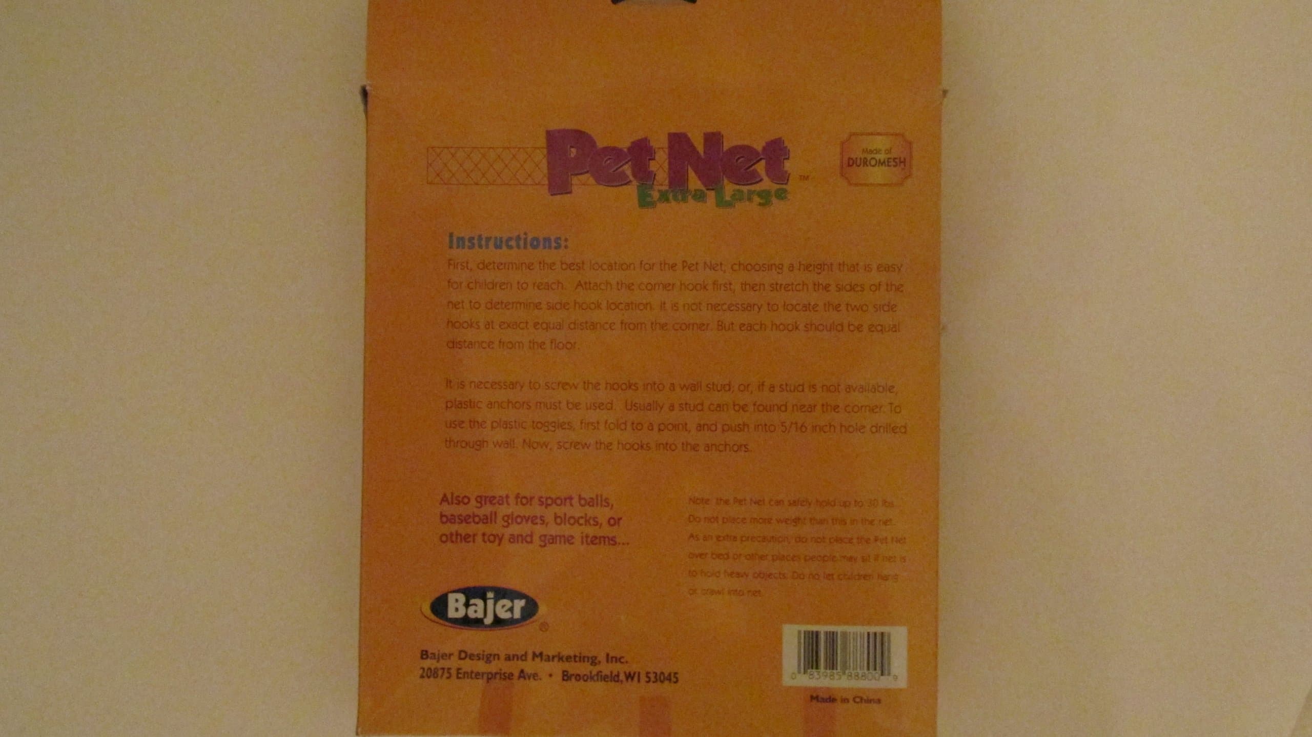 Extra Large Deluxe Pet Net,MEASURES 47 x 33 x 66 inches