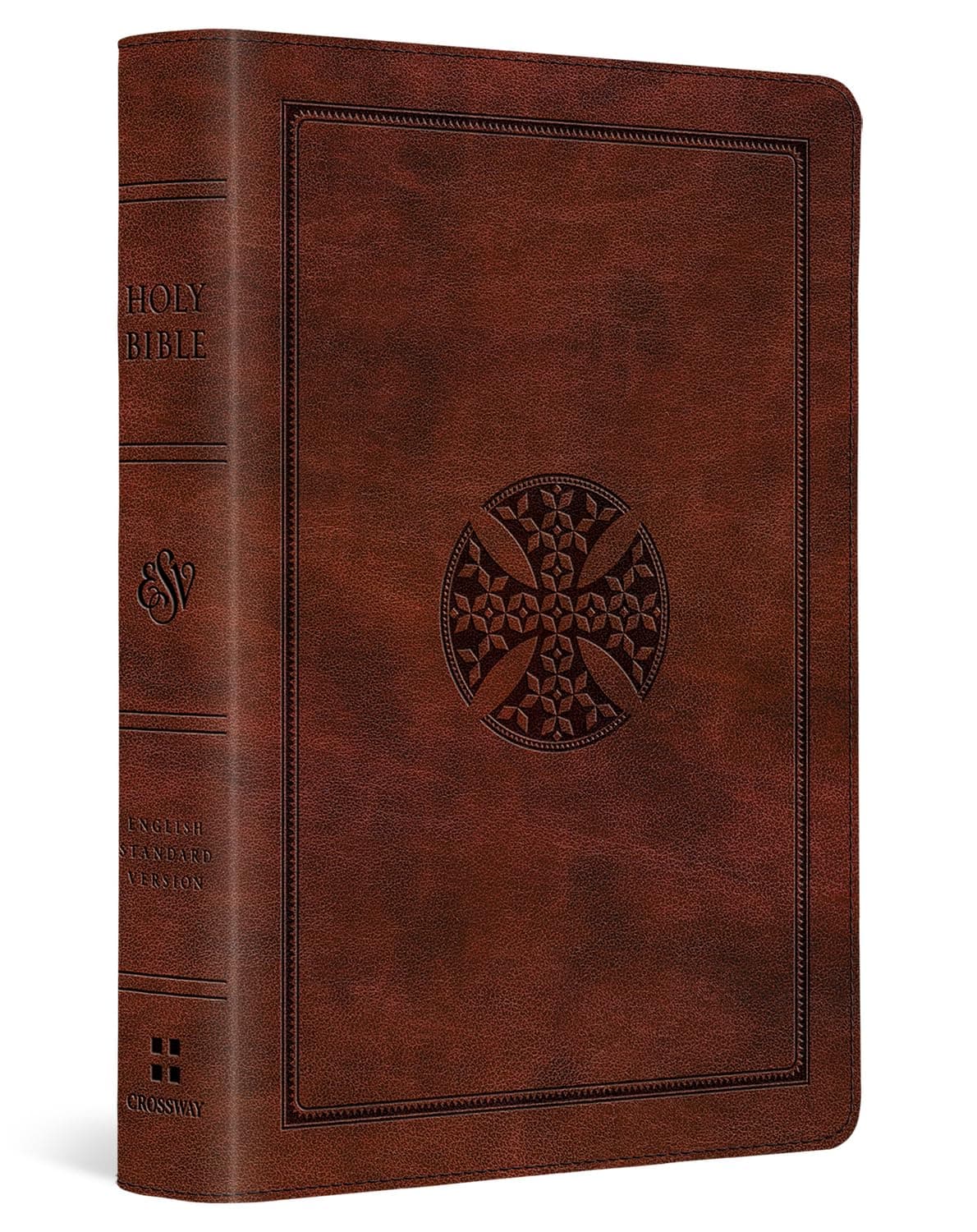 ESV Large Print Compact Bible: English Standard Version Compact, Trutone Brown, Mosaic Cross