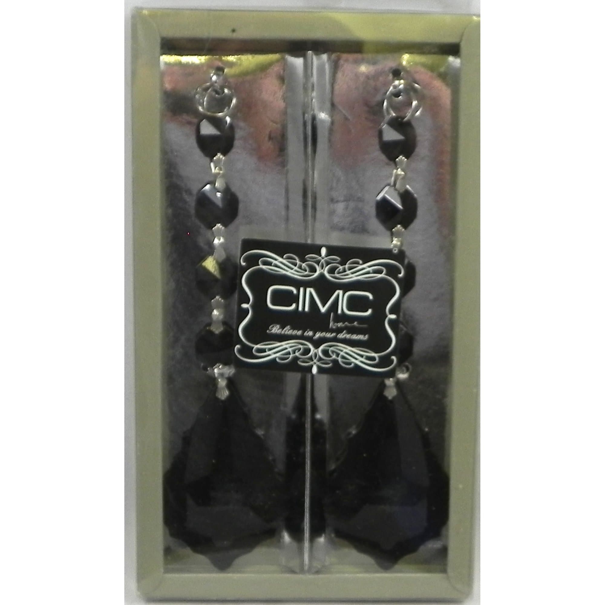 Cut Glass Hanging Beads Black