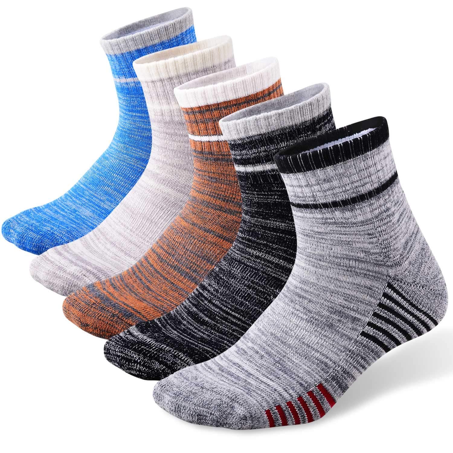 FEIDEER mens Modern Hiking socks, Athletic Cushioned Cotton Socks with Arch Support
