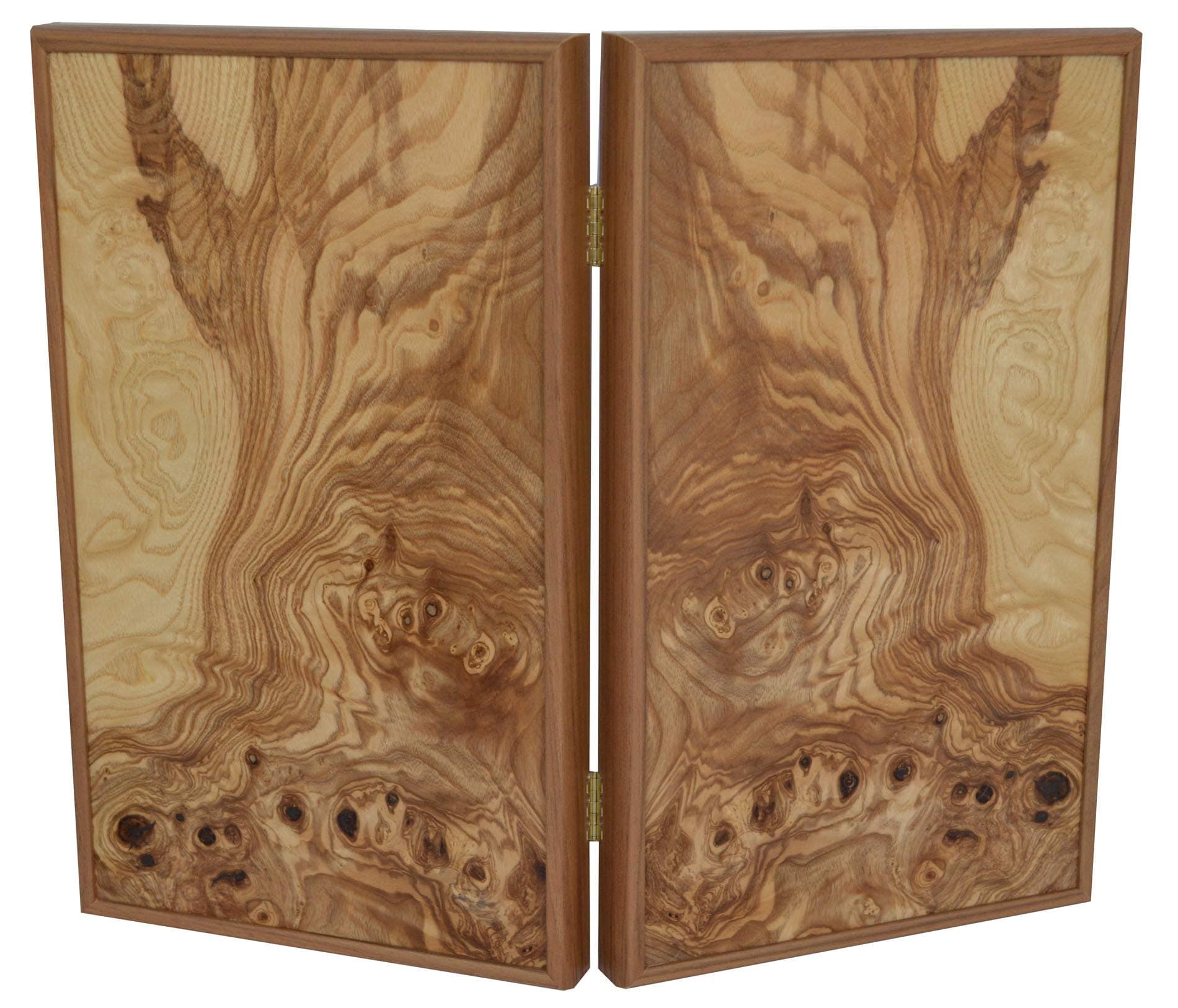 Olive 15" Backgammon Set - Olive Wood Checkers - Handmade in Greece