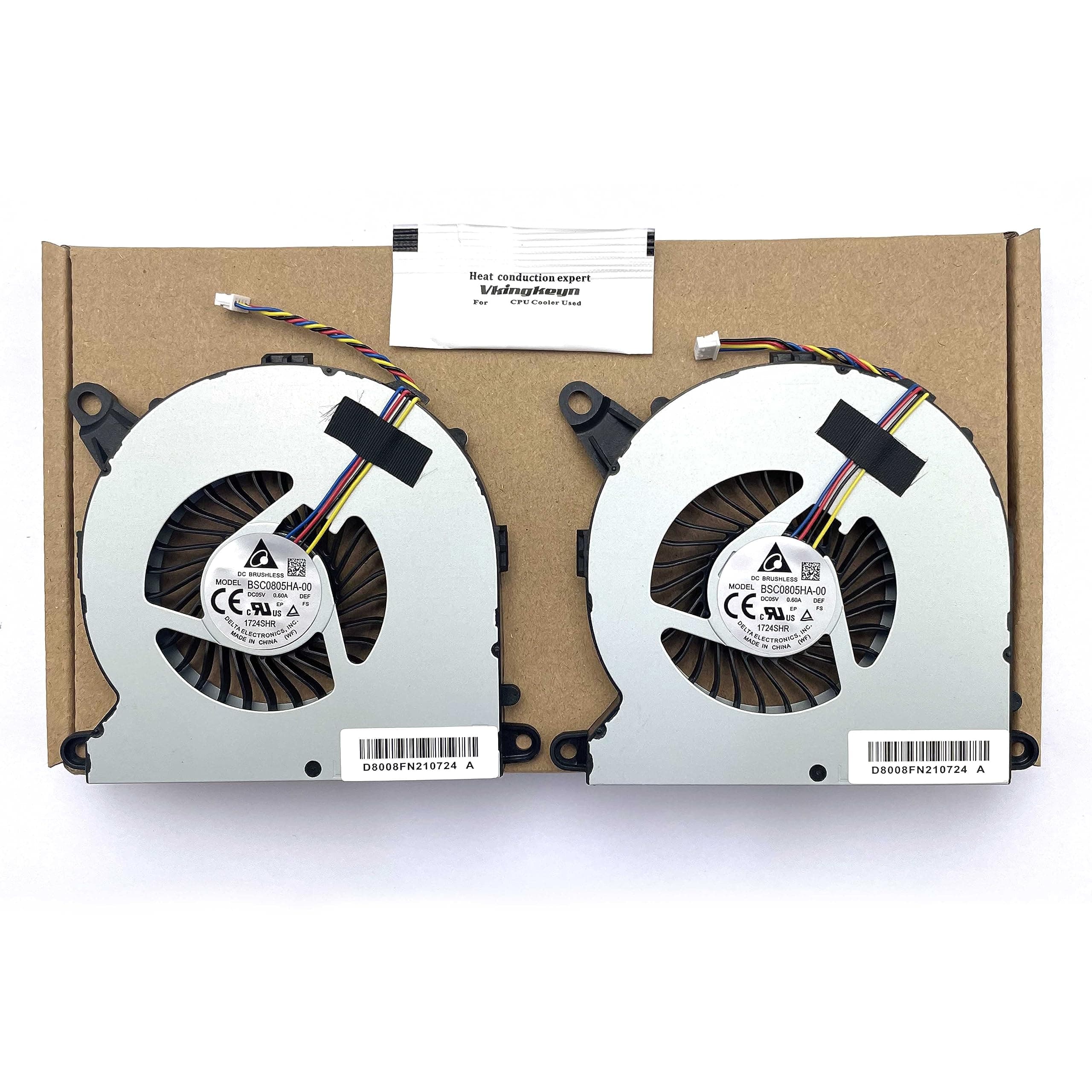 (2-Pack) BestParts CPU Cooling Fan Replacement for Intel NUC NUC8 NUC8i7BEH NUC8i5BEH NUC8i3BEH, P/N: BSC0805HA-00, 2 PCS Fan
