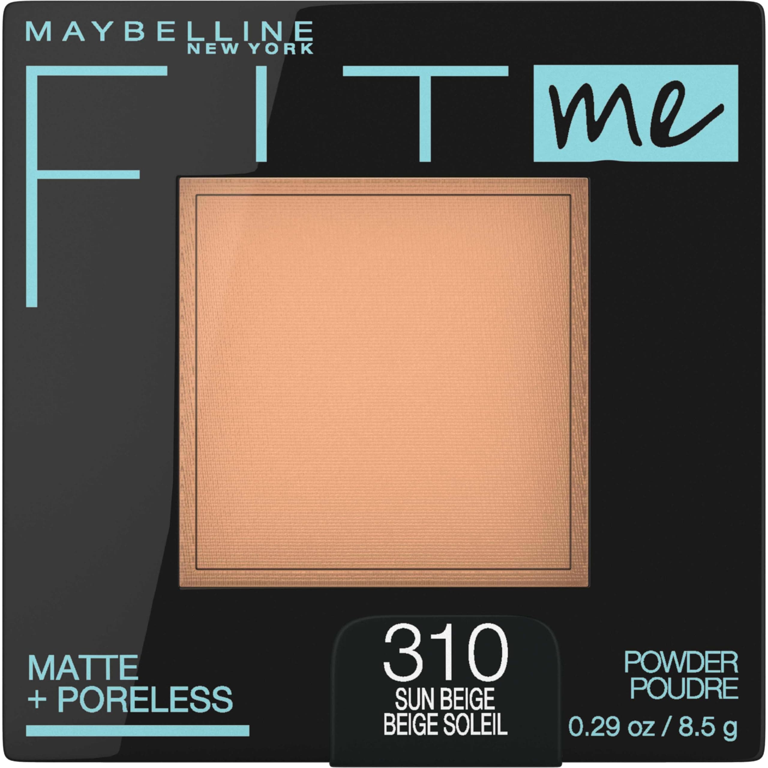 Fit Me Matte + Poreless Pressed Face Powder Makeup & Setting Powder, Sun Beige, 1 Count