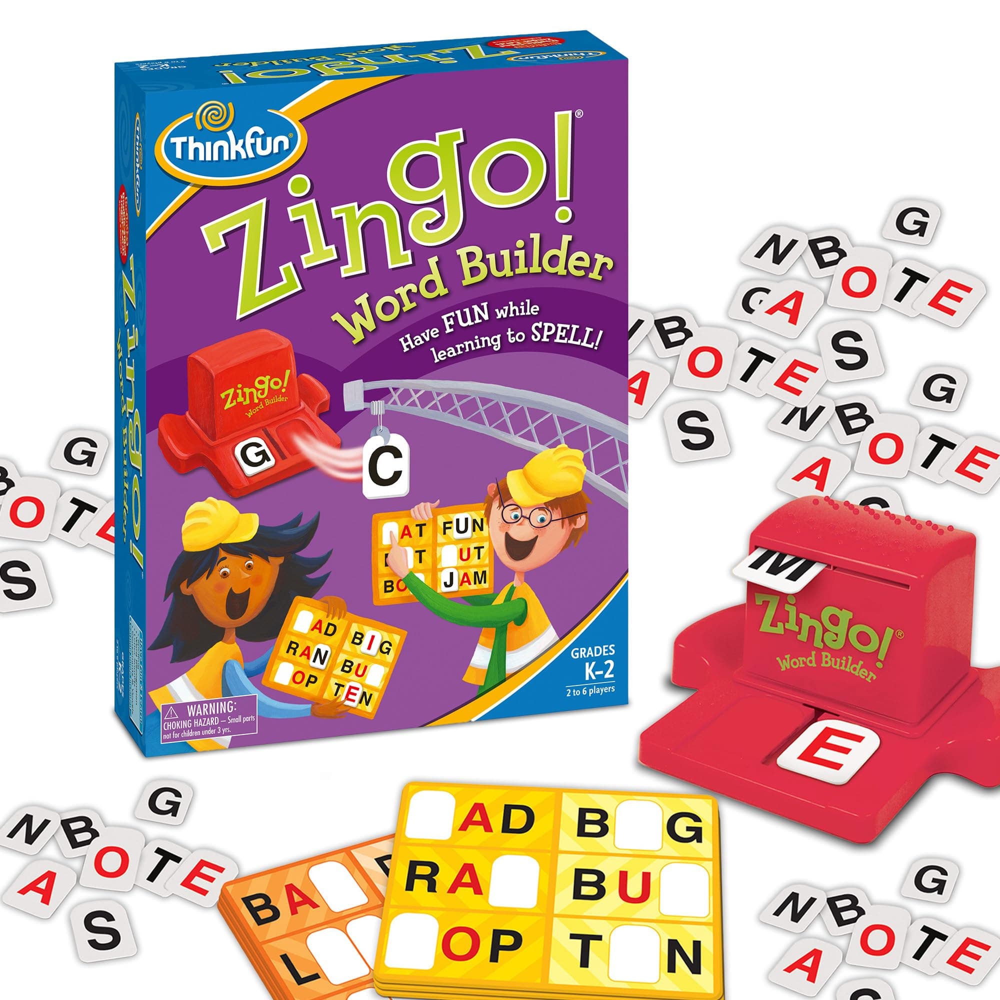 Think Fun (Zingo Word Builder) - Zingo Word Builder Early Reading Game - Award Winning Game for Pre-Readers and Early Readers
