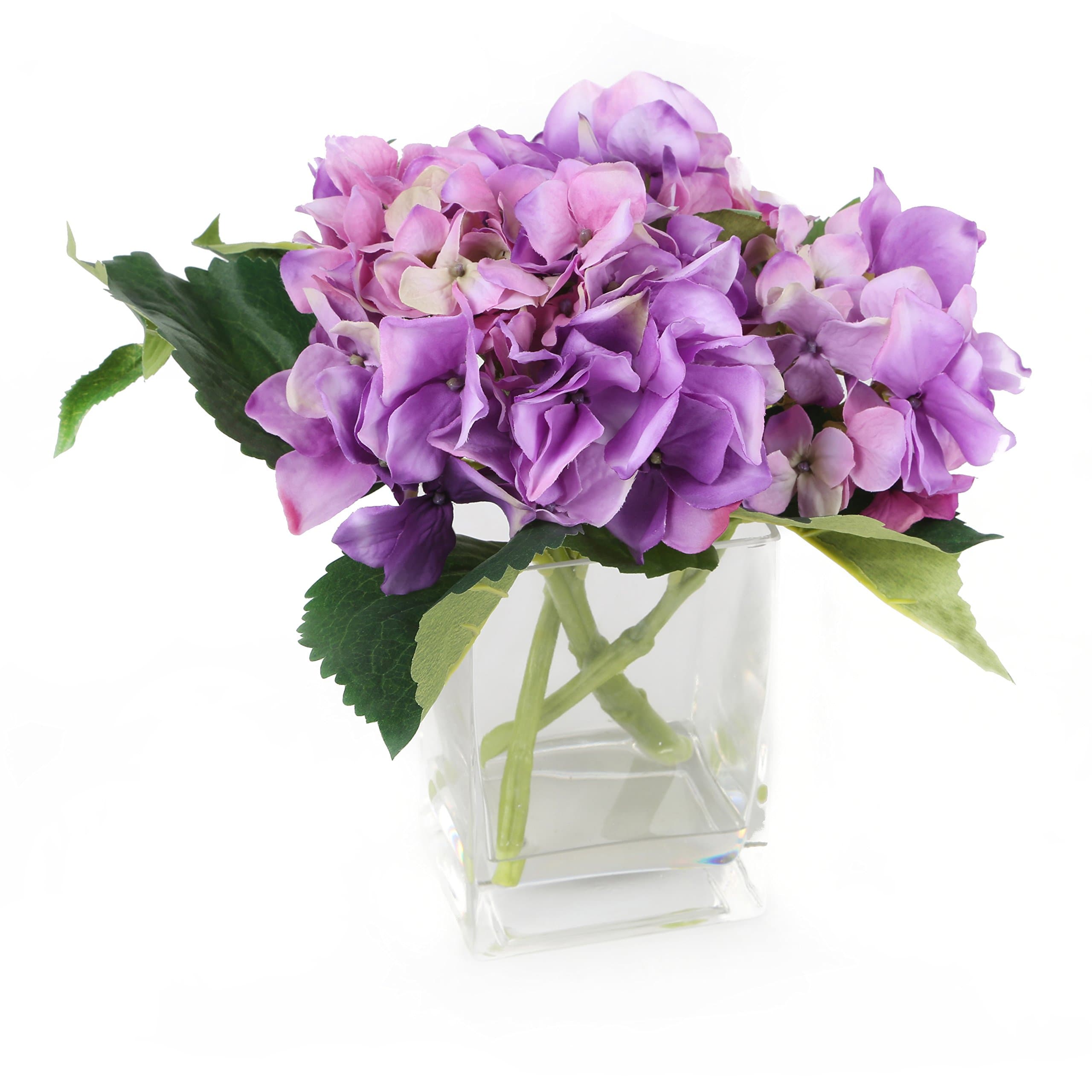 Floral Elegance Artificial 18cm Purple Hydrangea Arrangement