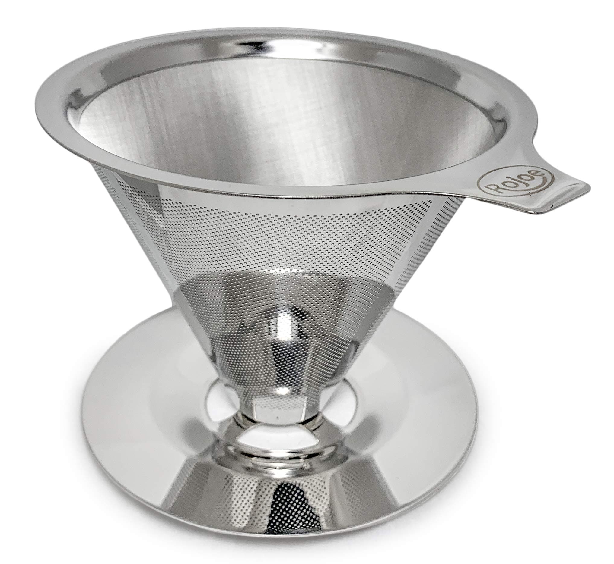 Coffee Pour Over Coffee Maker-Pour Over Coffee Dripper, Paperless Reusable Coffee Filter for Single Cup Brew - Food Grade 304 Stainless Steel Cone Filter for Perfect Extraction (for 1-4 Cups)