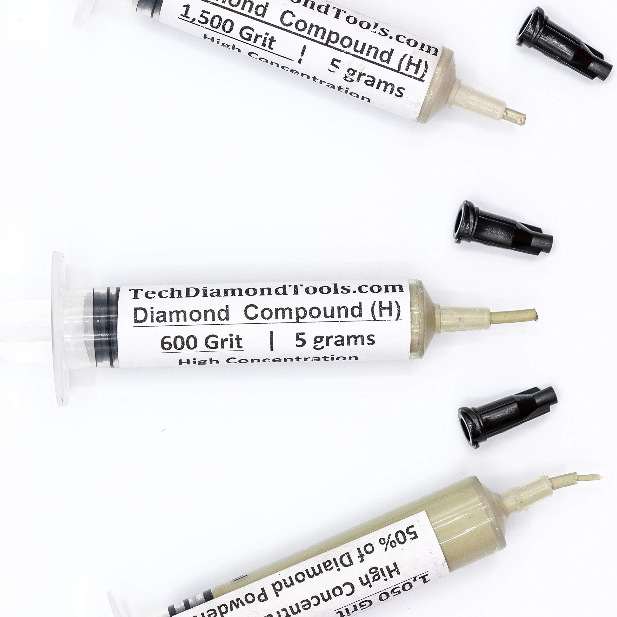 TechDiamondTools Kit of 3 Diamond Lapping Paste Polishing Compound USA Made 600 1050 1500 Grit Lapping Compound for Rock Glass Metal Jewelry Resin Marble with High Concentration of Diamond Powder