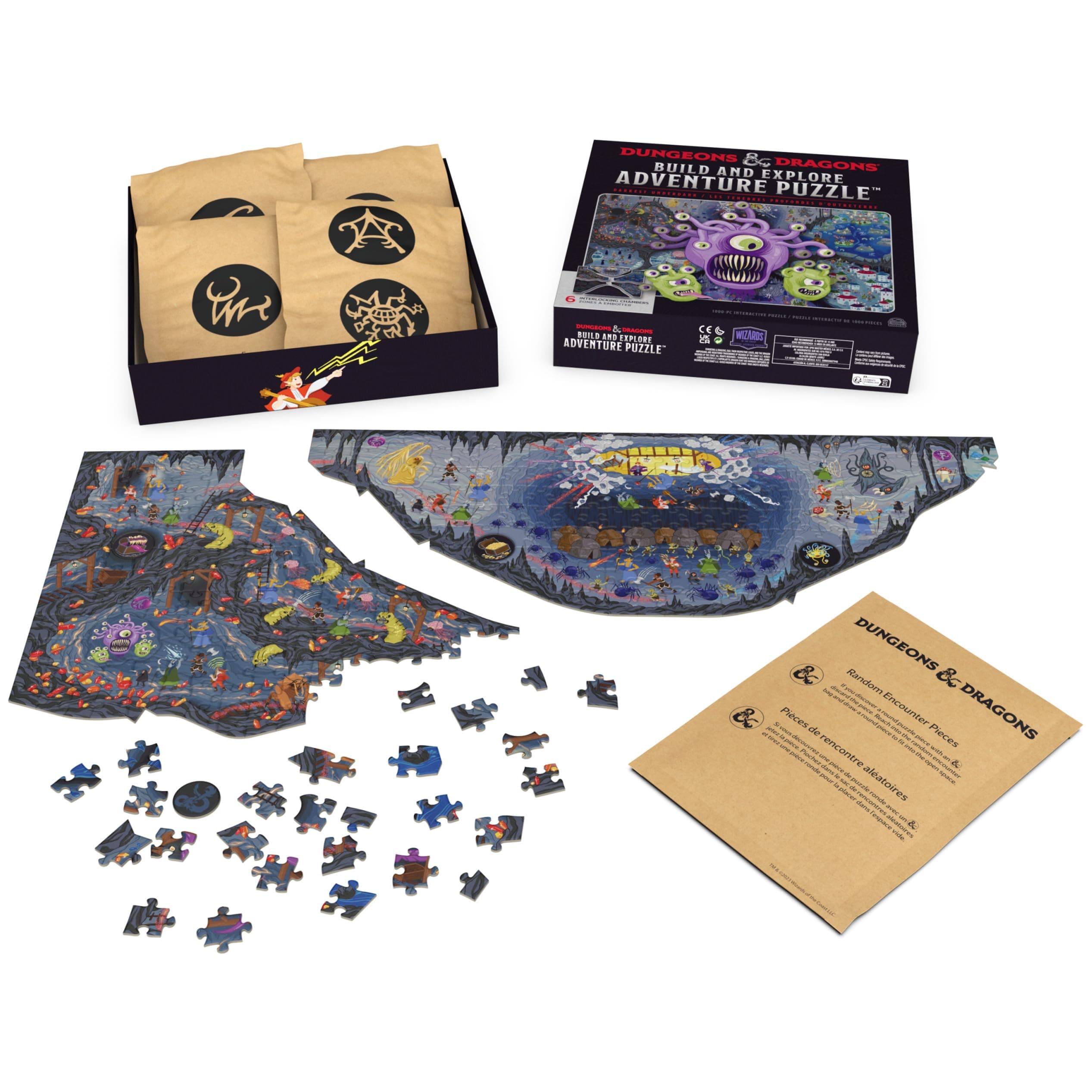 Spin Master Games Dungeons & Dragons, Build and Explore Adventure Puzzle, DND Adult Puzzles, Dungeons and Dragons 1000 Piece Puzzles for Adults and Kids Ages 12+