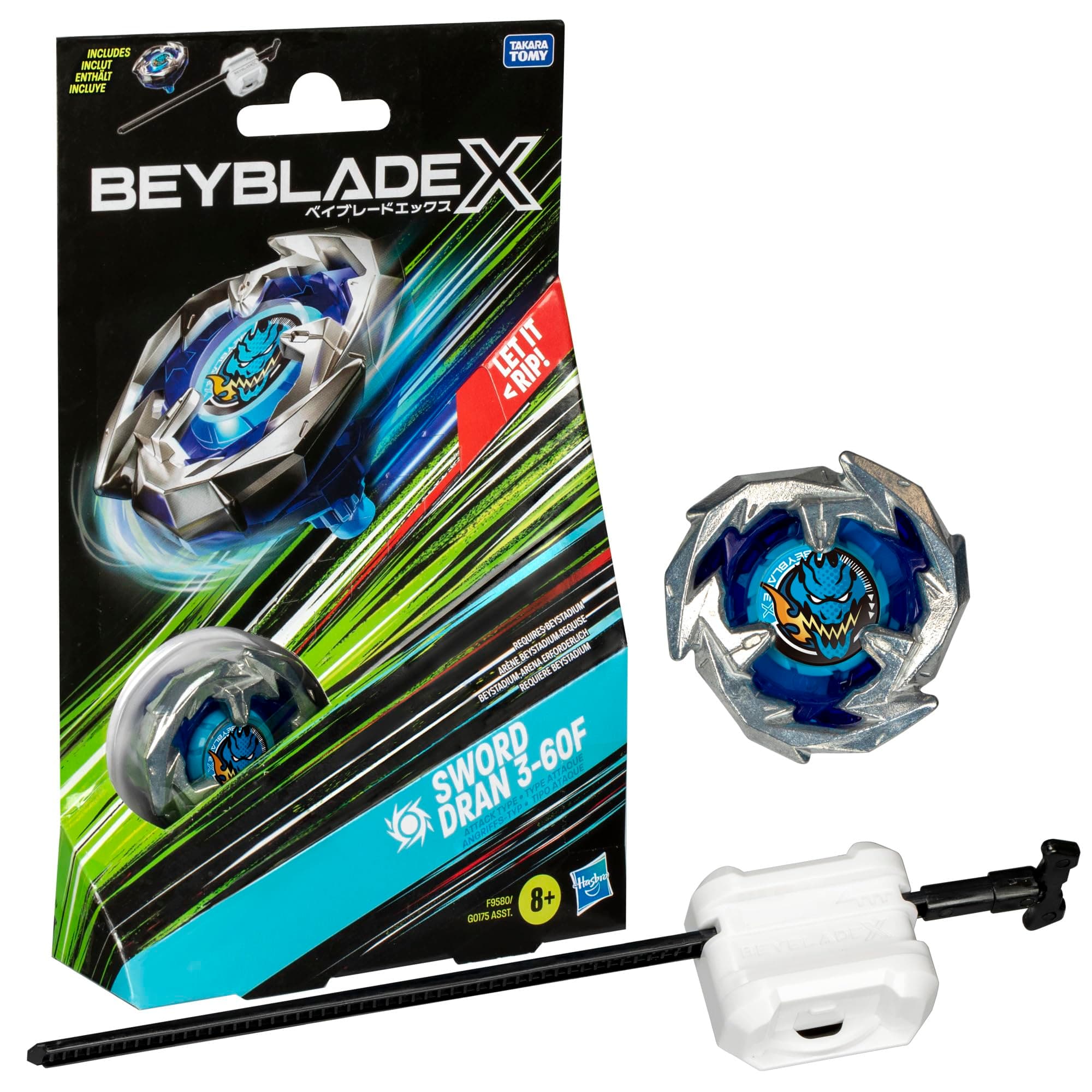 Hasbro Beyblade X Sword Dran 3-60F Starter Pack Spinning Top and Starter