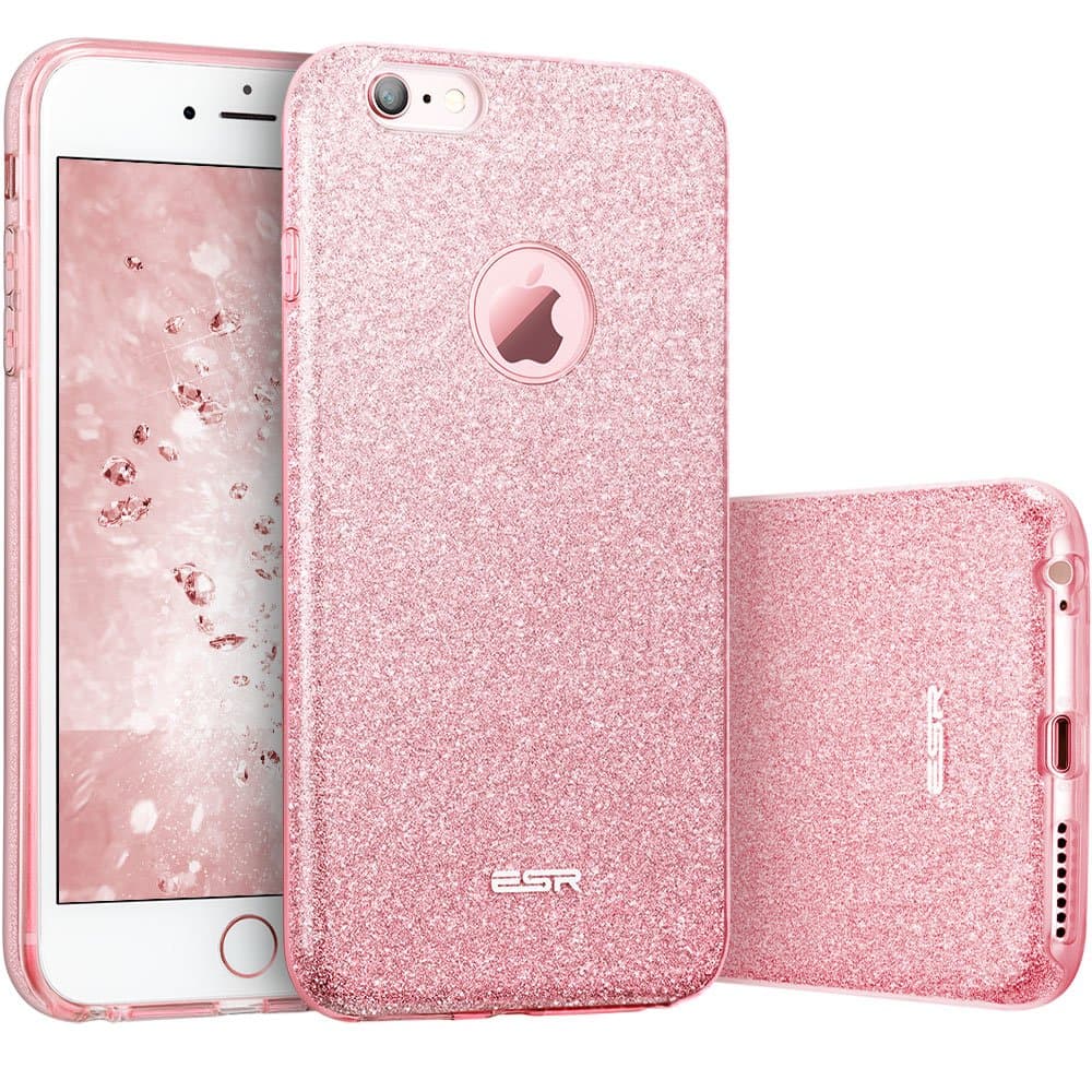 ESR Glitter Case for iPhone 6s/6 Case, Bling Sparkle Designer Cover Shining Fashion Style for iPhone 6/6s 4.7", Rose Gold
