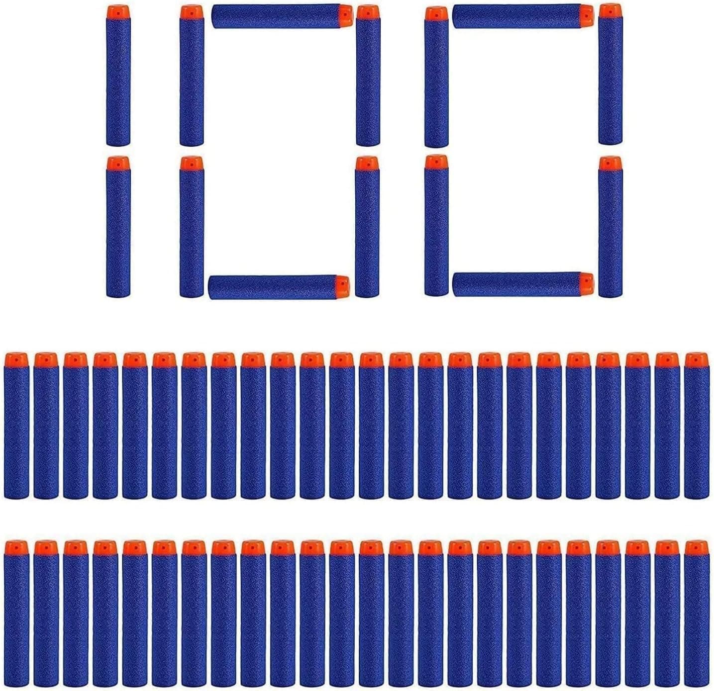 100 Pack Bullets for Nerf, 7.2cm Refill Foam Darts for X Shot N-Strike Elite 2.0 Series Blasters, Soft Bullet Toy Gun Ammunition Accessories, Replacement Darts for Target Practice