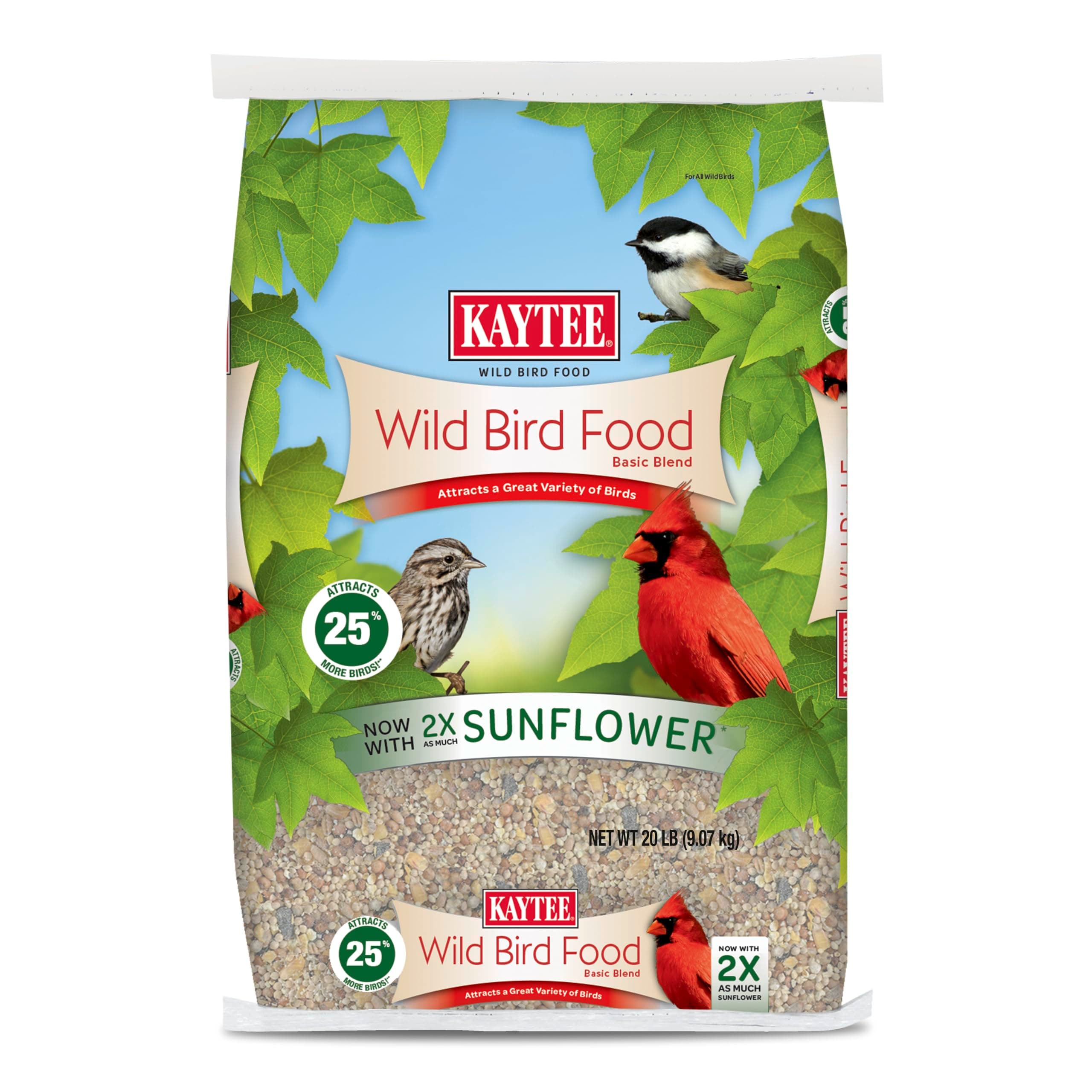 Kaytee Wild Bird Basic Blend Bird Seed Food For A Variety Of Wild Birds, 20 Pound