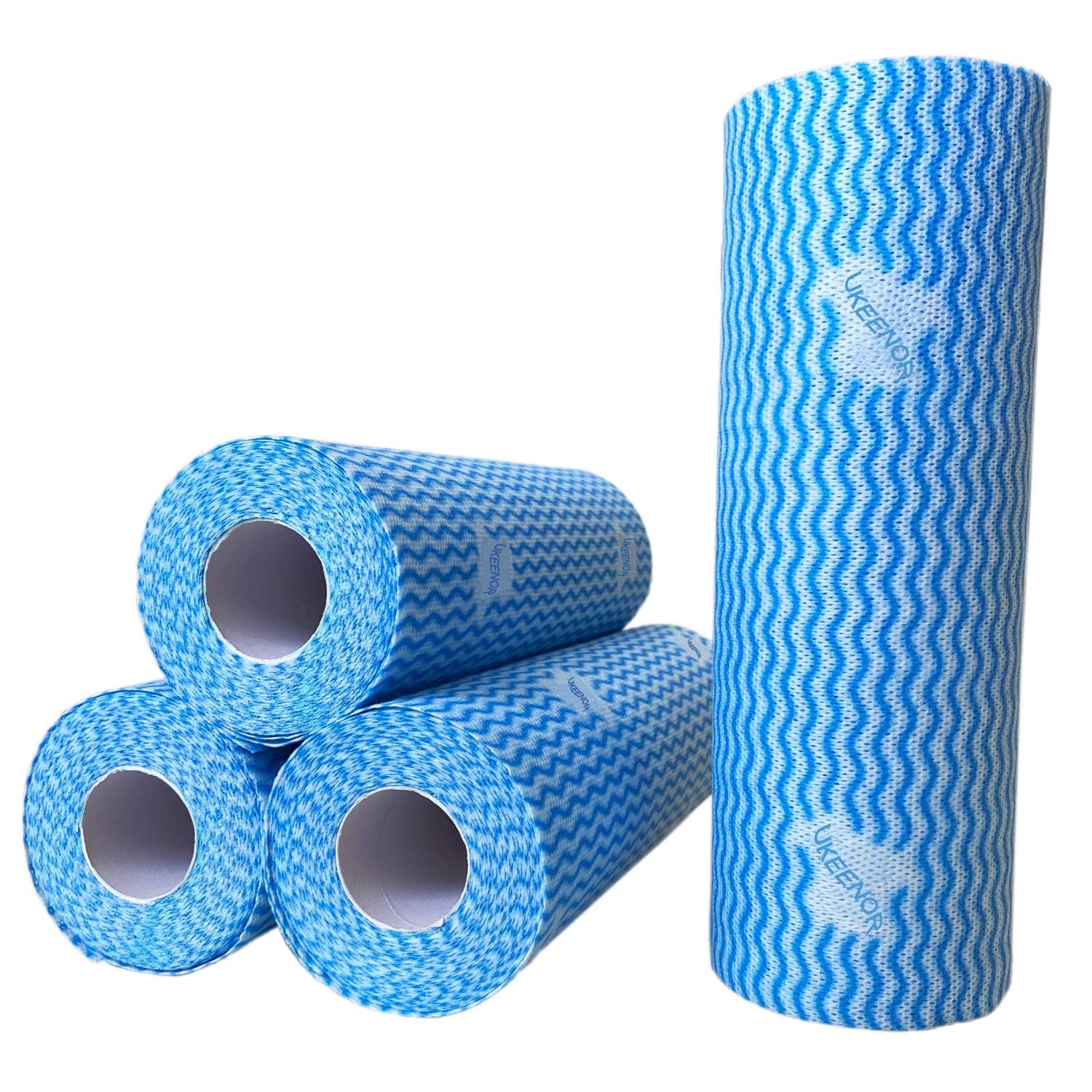 Blue Handi Wipes,Dry Reusable Dish Cloths,Multi use Reusable J Cloth, Disposable Cleaning Cloth Kitchen Towels Machine Washable,2 Rolls Blue and 2 Rolls Green,Total 200 Count