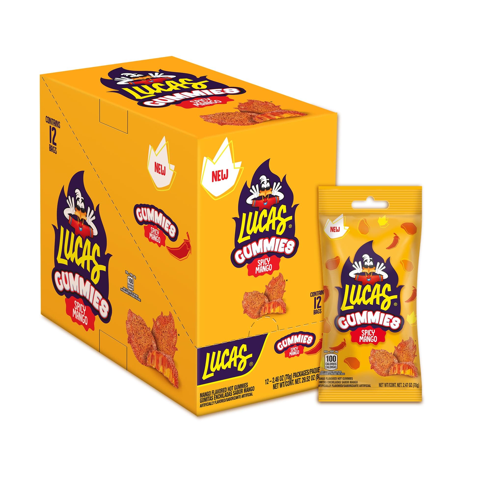 Lucas Spicy Gummies Mango Flavored 12 pack, 29.6OZ