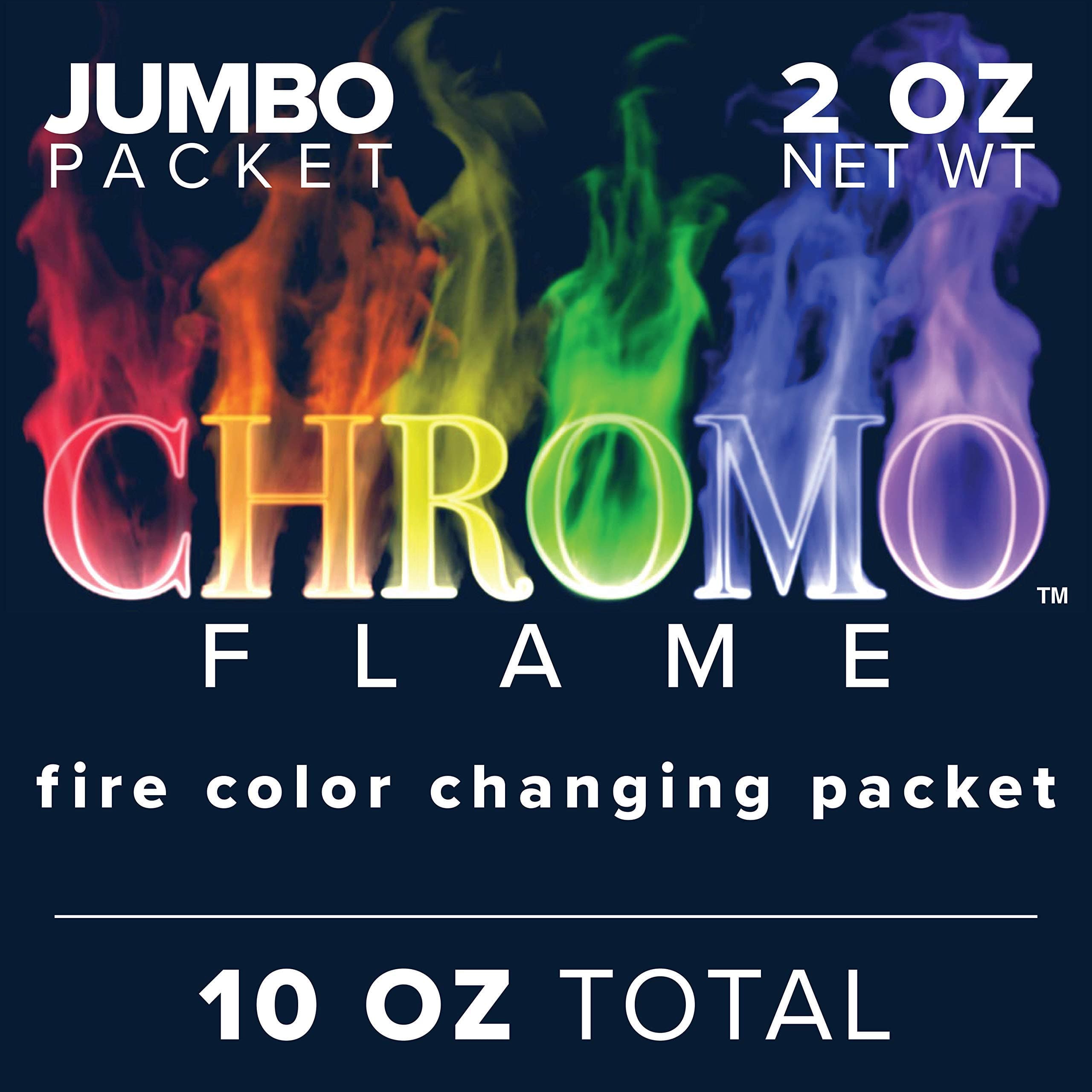 Fire Color Changing Packets for Fire Pit, Campfire, Bonfire, Outdoor Fireplace | Mystic, Rainbow, Magic, Colorful Flames | 10 oz Total, 5-2 oz Jumbo Packets