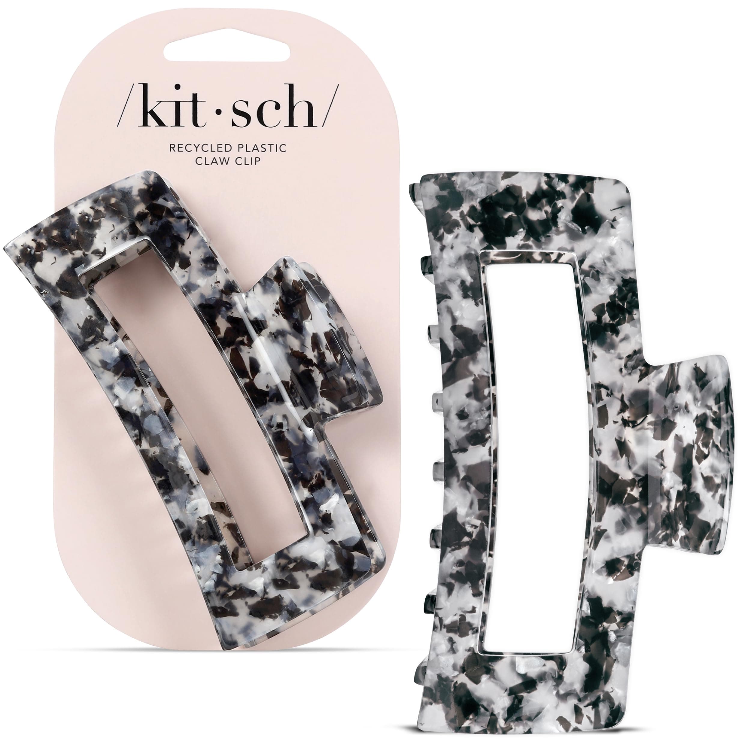 Kitsch Jumbo Open Shape Claw Clips  - Black