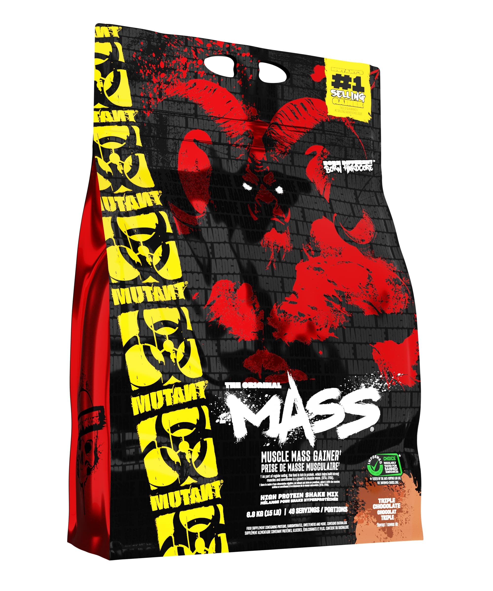 Mass Weight Gainer Protein Powder with a Whey Isolate, Concentrate, and Casein Protein Blend, for High-Calorie Workout Shakes, Smoothies and Drinks, 6.8 Kg (15 lb) - Triple Chocolate