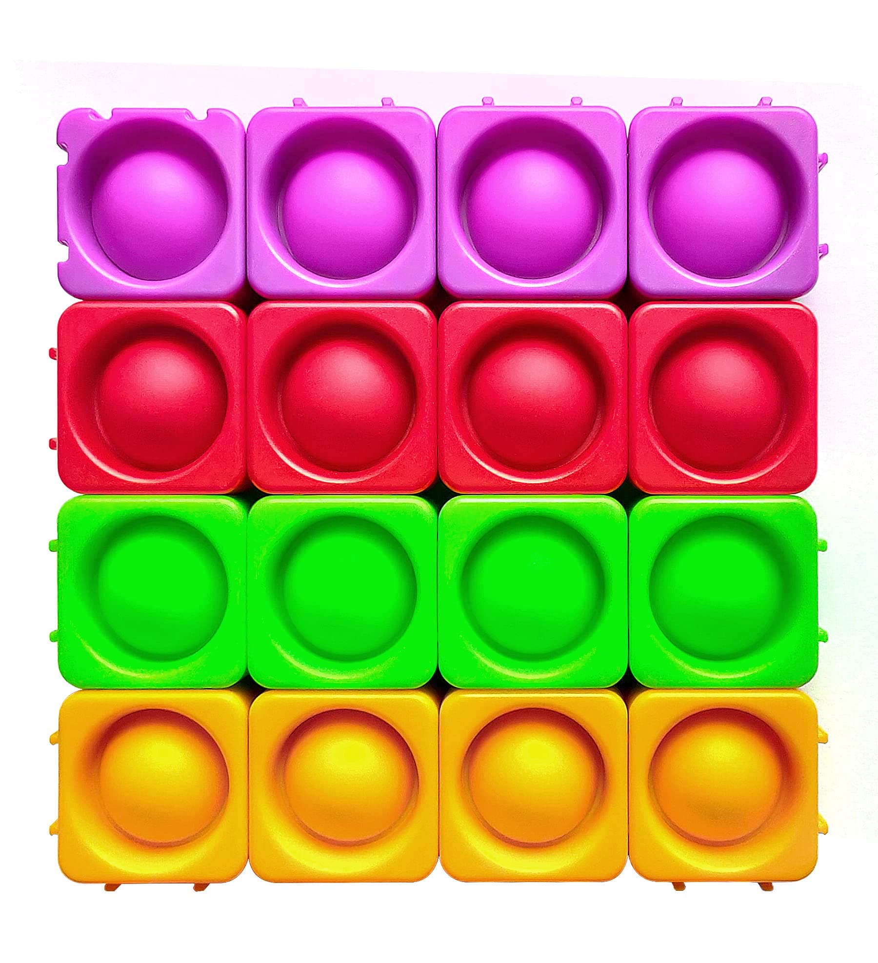 Pop it Bubble Sensory Fidget Toy, Spliced Stacking pop Building Blocks，Children and Adults Push Fidget Toys,Autism Special Needs Stress Reliever Silicone Squeeze. (Nine Color)
