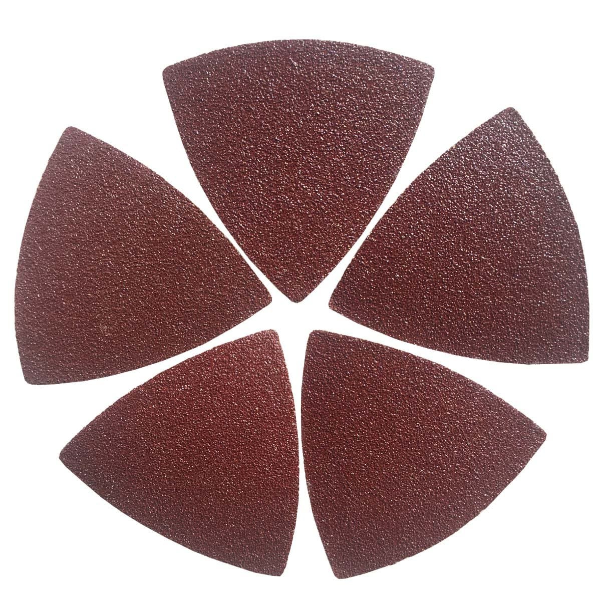 XXGO 3-1/8" 80mm 60 Pcs 60 Grits Triangular Hook & Loop Abrasive Multi Tool Sandpaper for Wood Sanding Fit 3-1/8 Inch Oscillating Multi Tool Sanding Pads XG802060