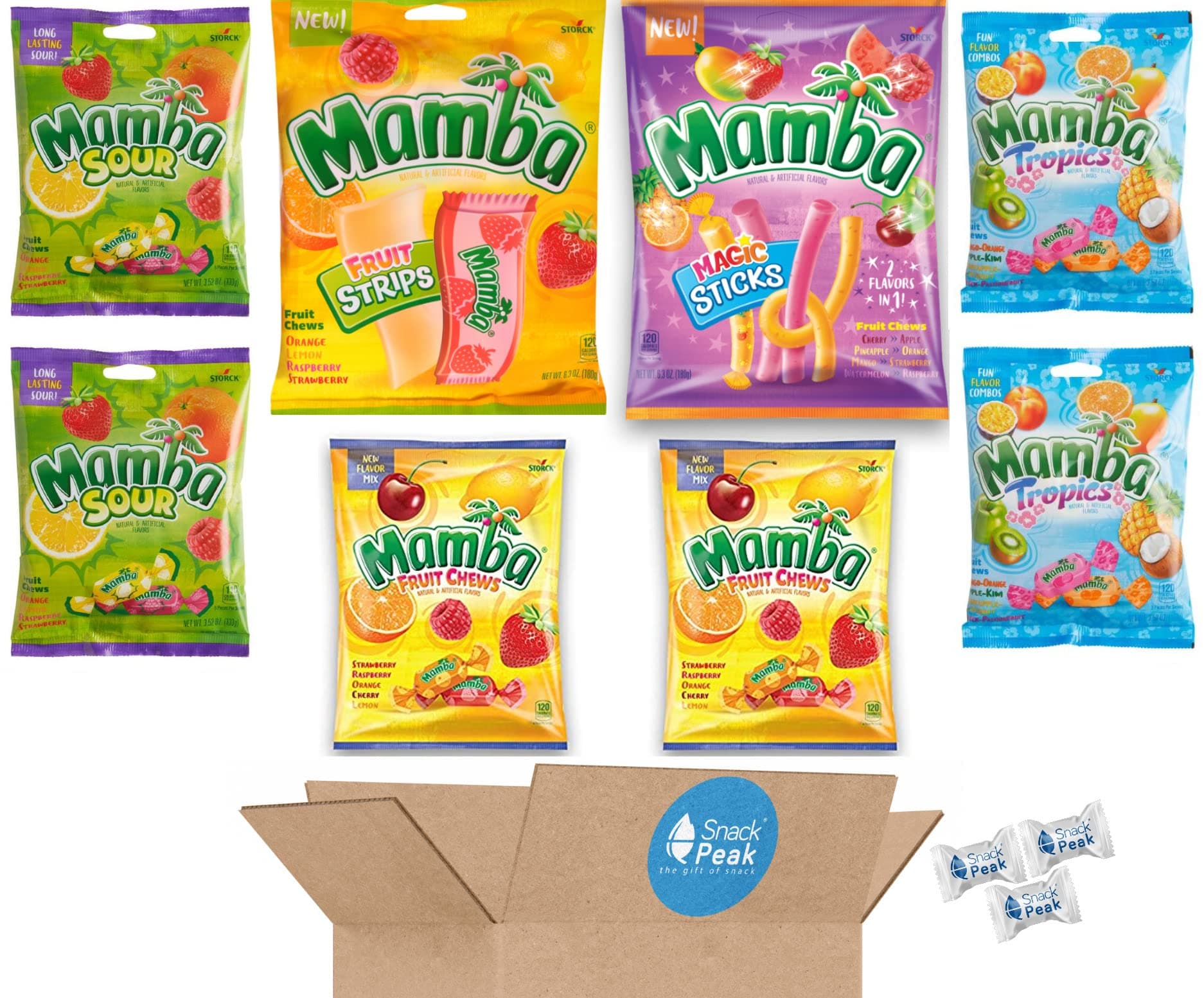 Mamba Snack Peak Variety Gift Box – Fruit Strips, Magic Sticks, Tropics, Sour and Original