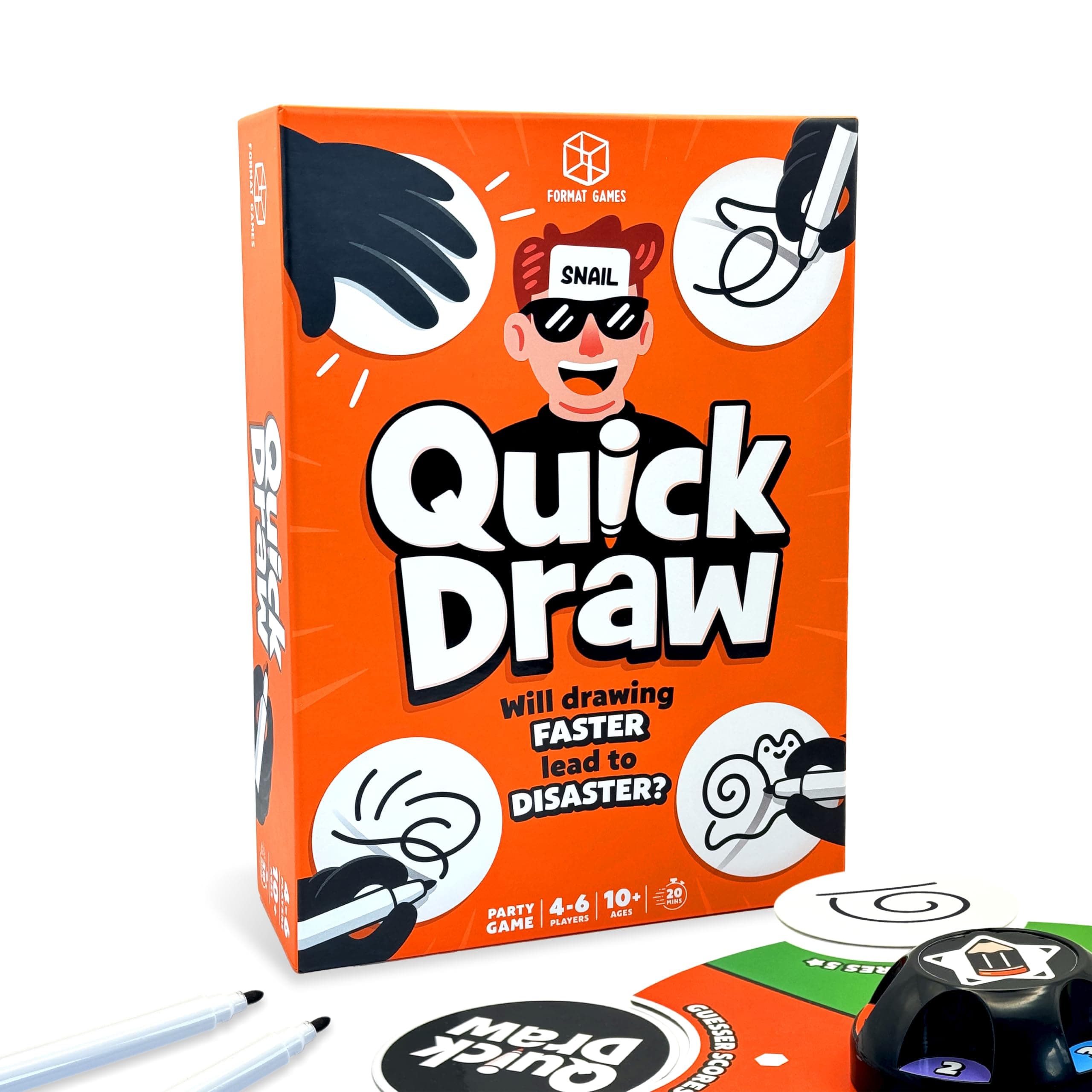 Format Games Quick Draw Party Game | Fast, Frantic And Hilarious Drawing Game | For Kids, Teens And Adults | Ages 8+ | 3-6 Players | 30 Minute Playtime
