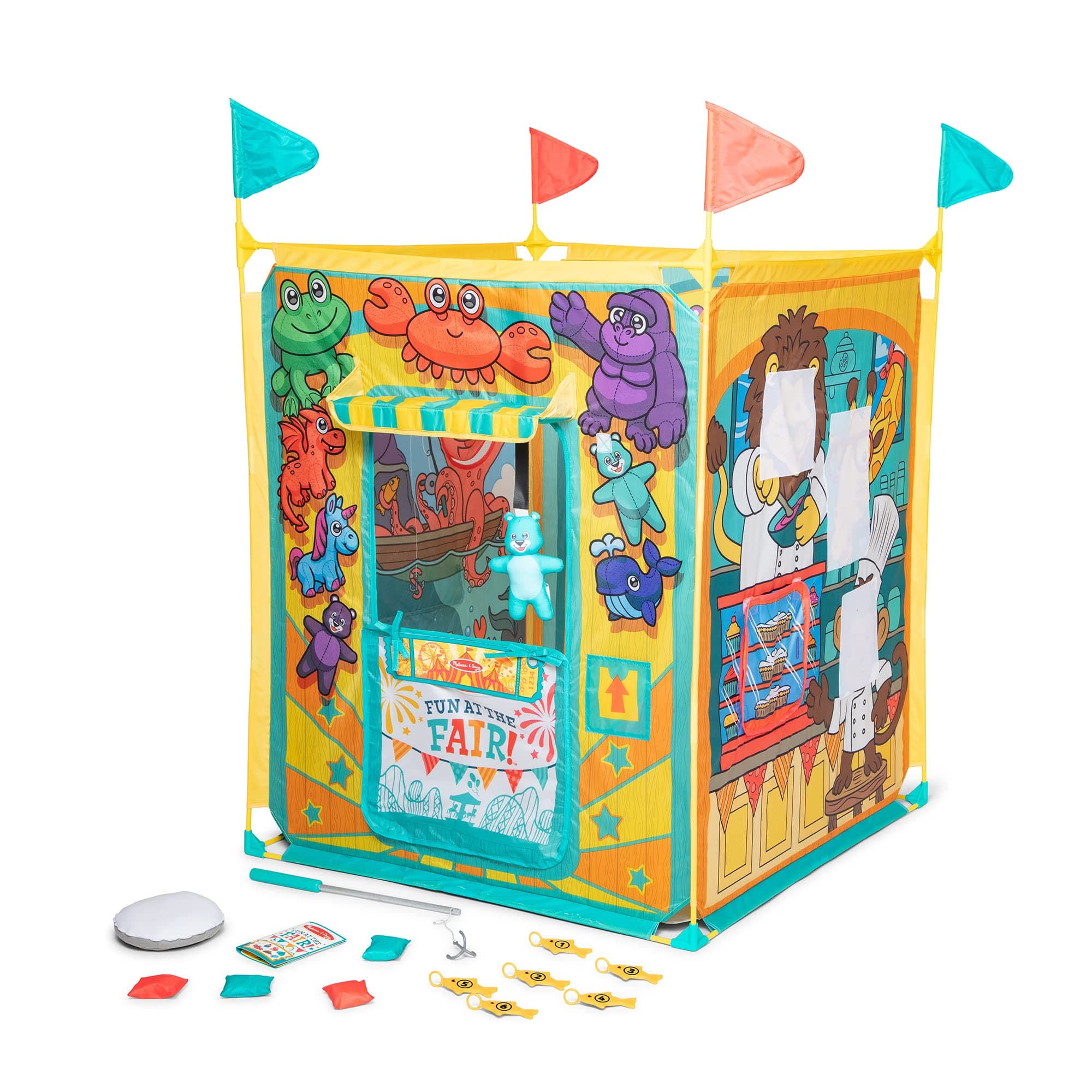 Melissa & Doug Fun at The Fair! Game Center Play Tent - 4 Sides of Activities