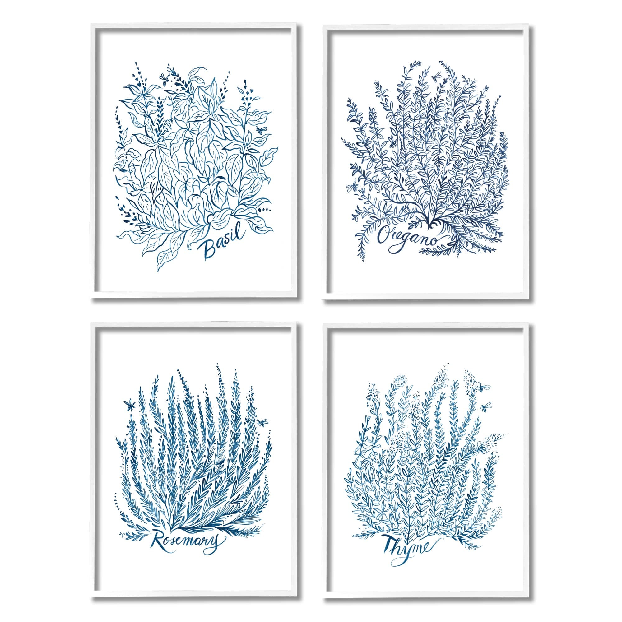 Stupell Industries Mixed Herbs Botanical Plants 4pc Set Framed Wall Art, Design by Laura Marr