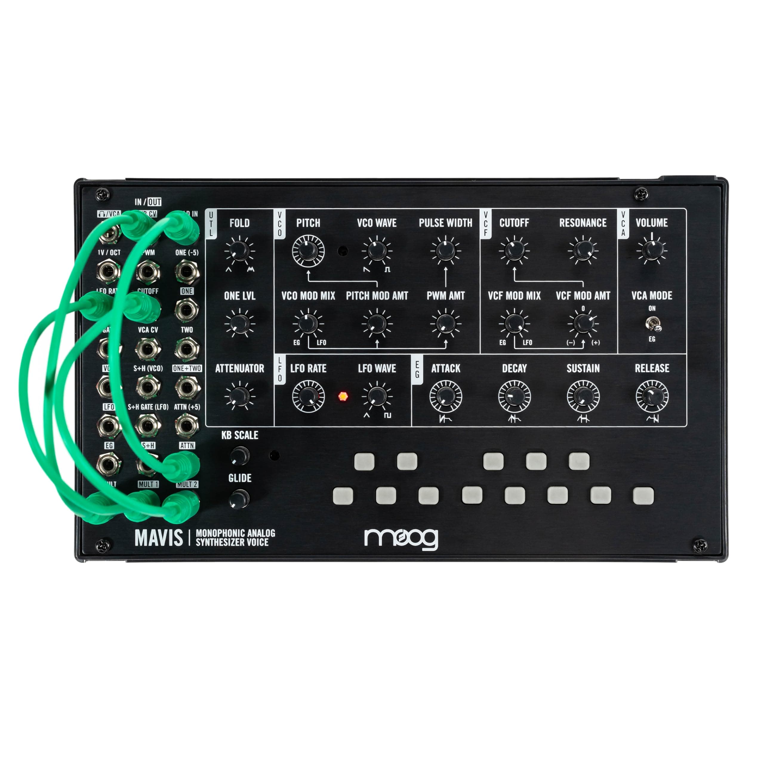 MOOG Mavis Stand Alone Semi Modular Analog Synthesizer Kit with Keyboard Analog Oscillator Filter Envelope Generator Wave Folder with Dust Cover