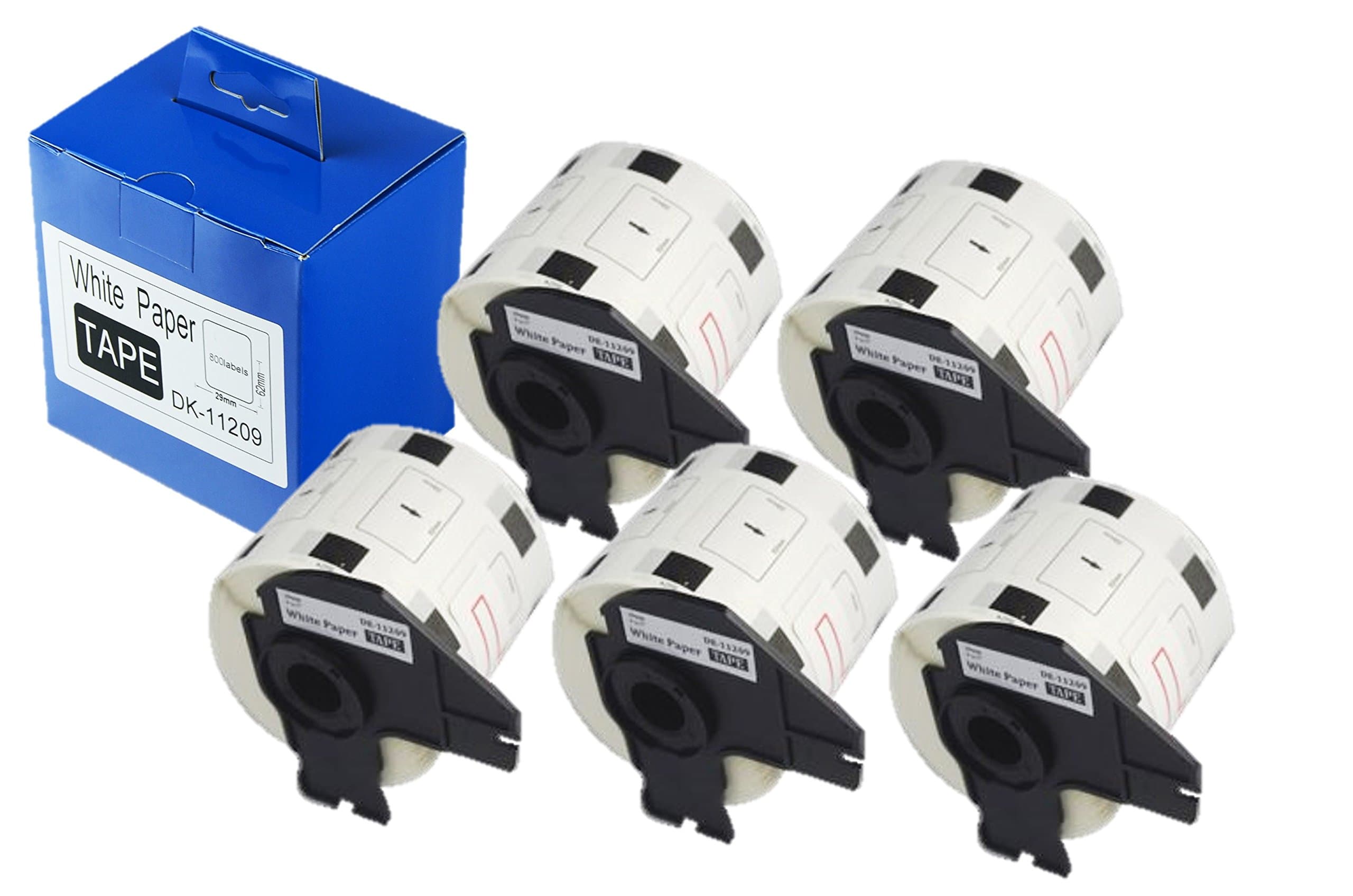 Next Page 5 x DK11209 For Ql 1060 N QL - 1050 QL Label Tape for QL-1050, QL-550, 720NW 62 mm * 29 * 23 2 m