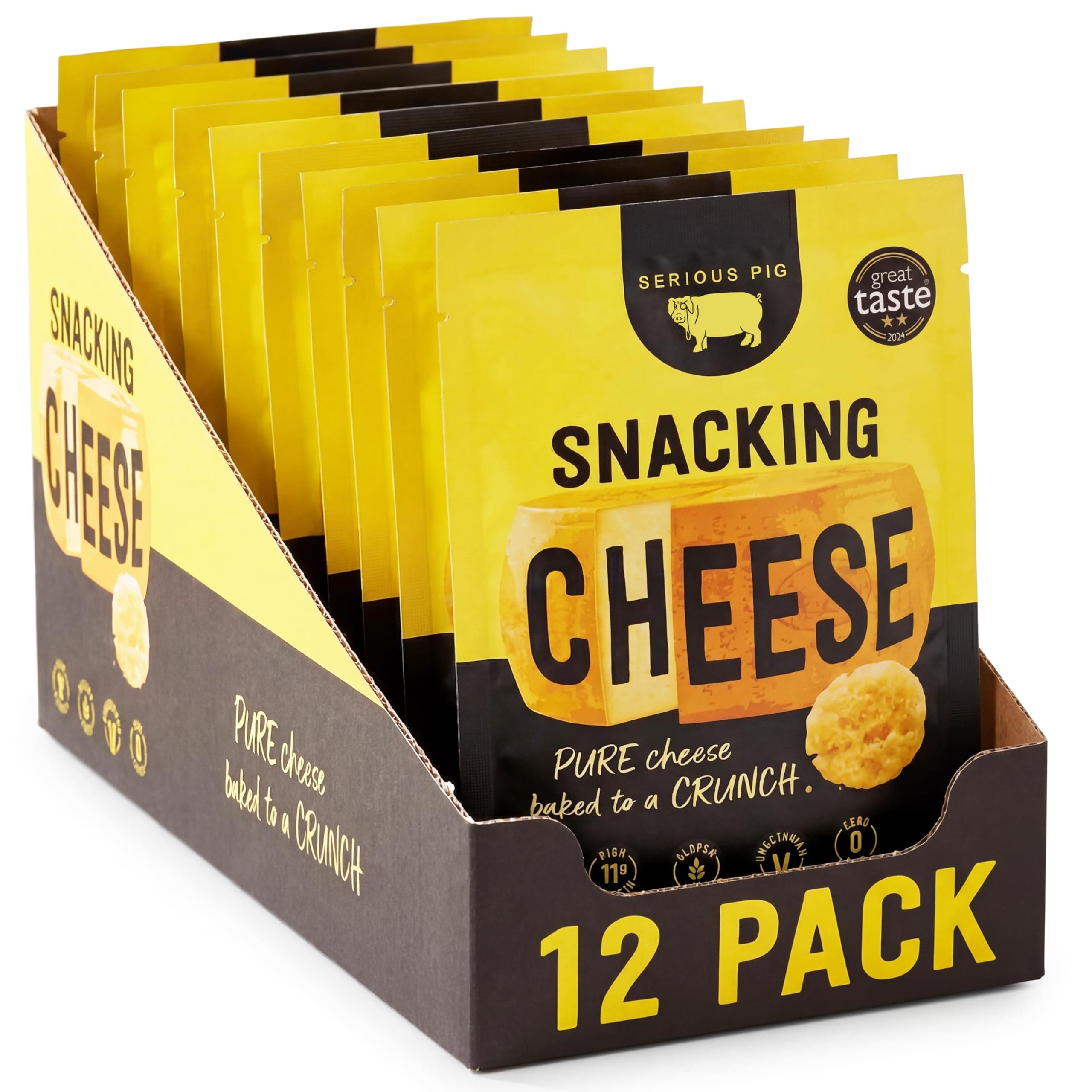 Snacking Cheese - Pure Cheese Crisps High Protein Zero Carb (12 x 24g)